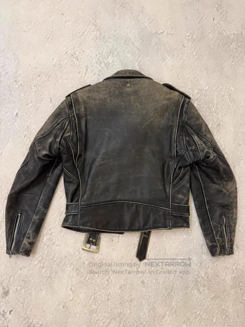 Schott Schott Vintage cable-stayed motorcycle leather jacket Size US L / EU 52-54 / 3 - 2 Thumbnail