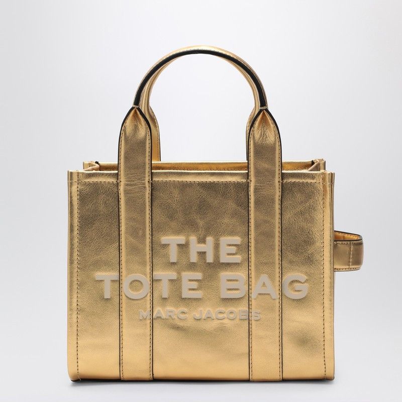 Marc Jacobs Gold Leather The Small Tote Bag, Women's