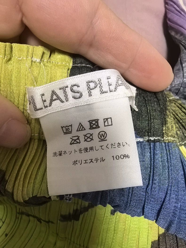 Issey Miyake Issey Miyake size:3 Green and purple block pleated trouser Size 22" - 2 Thumbnail
