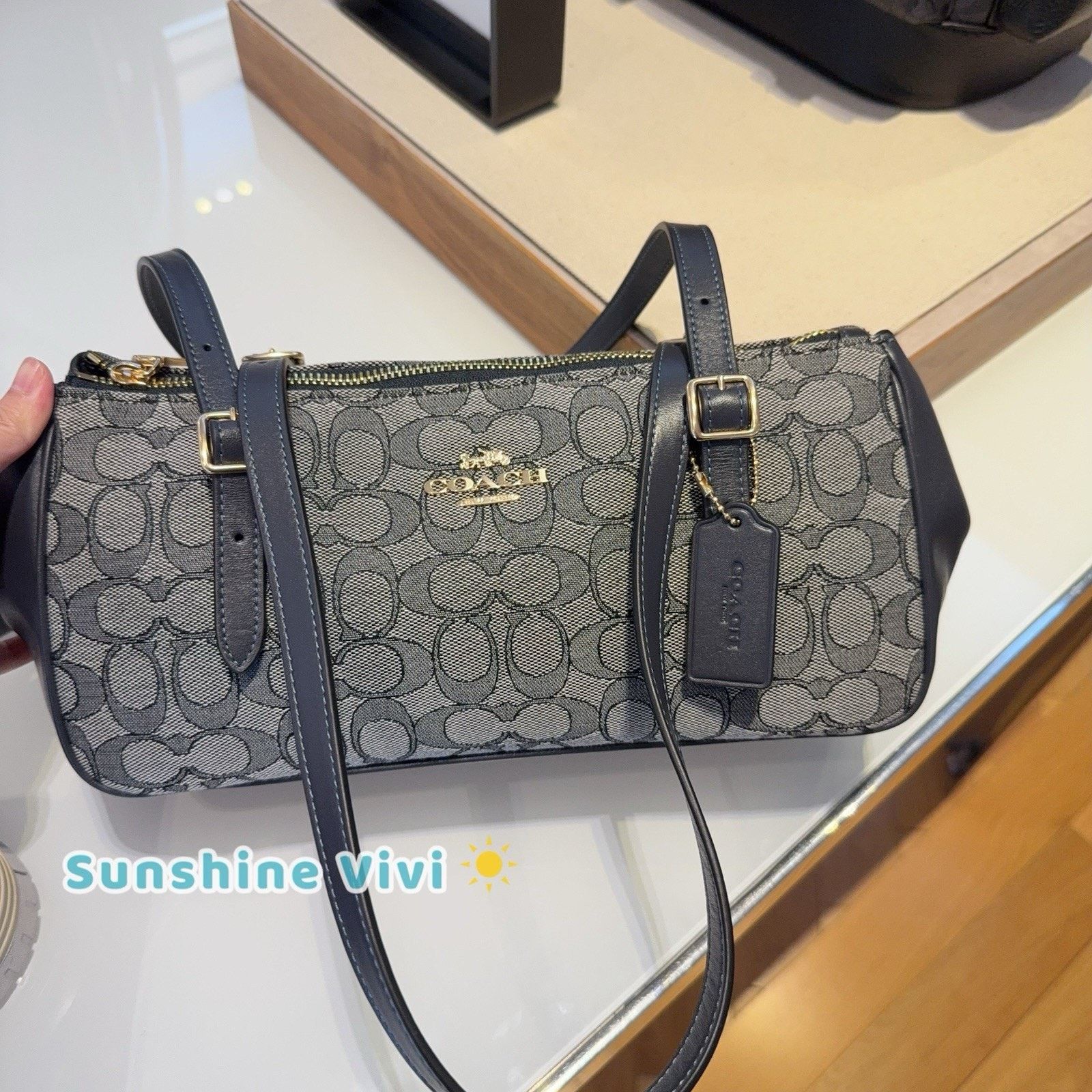 Coach NWT Bundle Coach Asher Bag CBJ03 & CU987 Zip Wallet Navy Size ONE SIZE - 3 Thumbnail