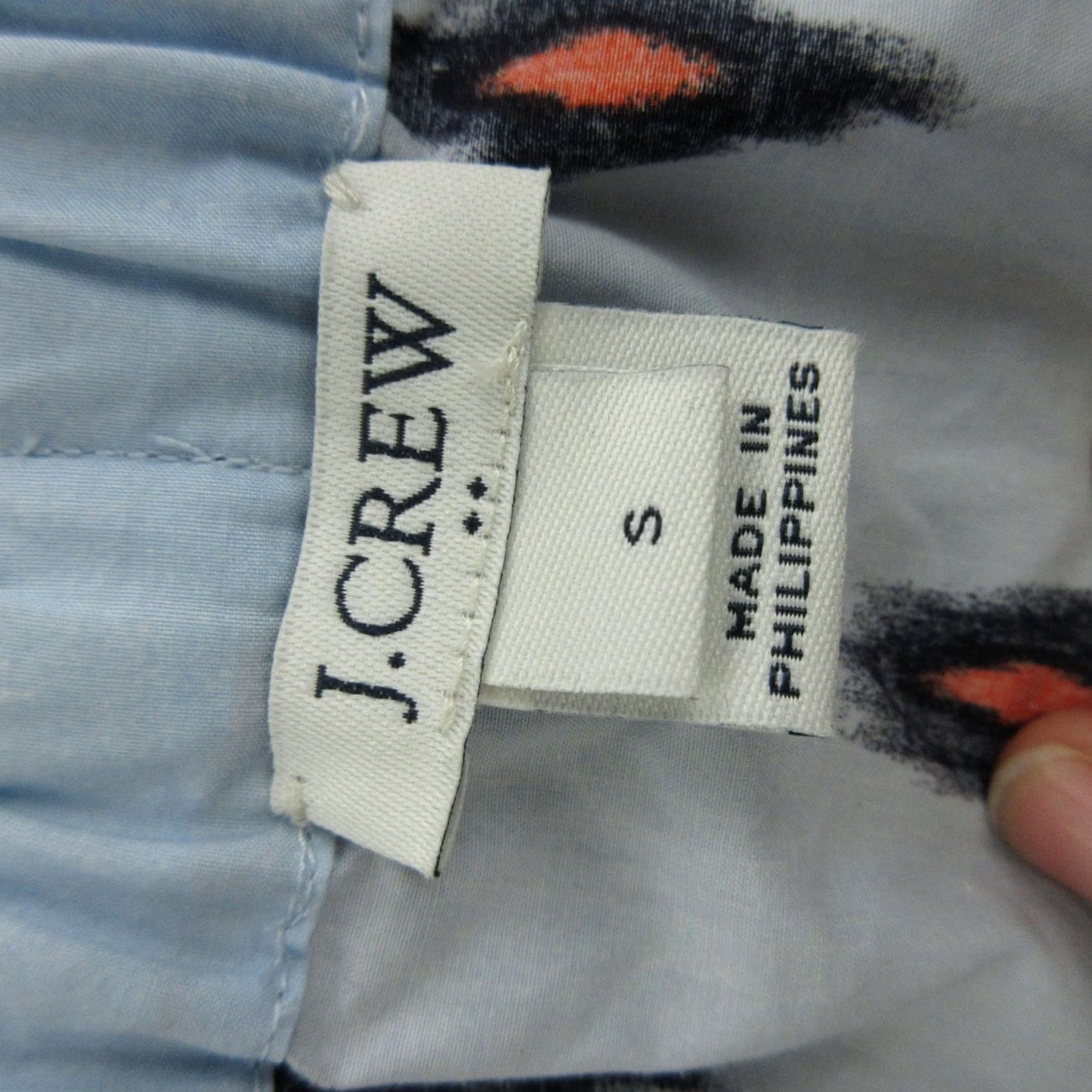 J.Crew J.CREW Dress Womens Small Blue Geometric Cotton Off Shoulder Sundress Boho Casual Knee Length Sleeveless? Size S / US 4 / IT 40 - 6 Thumbnail