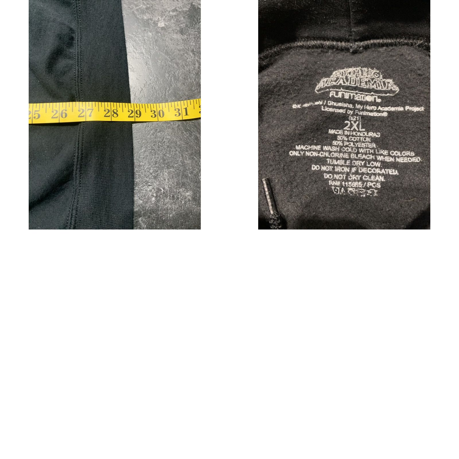 Vintage VINTAGE Funimation My Hero Academia Hoodie 2XL Black Pullover Drawstring Hero Unisex Adults Size US XXL / EU 58 / 5 - 8 Thumbnail