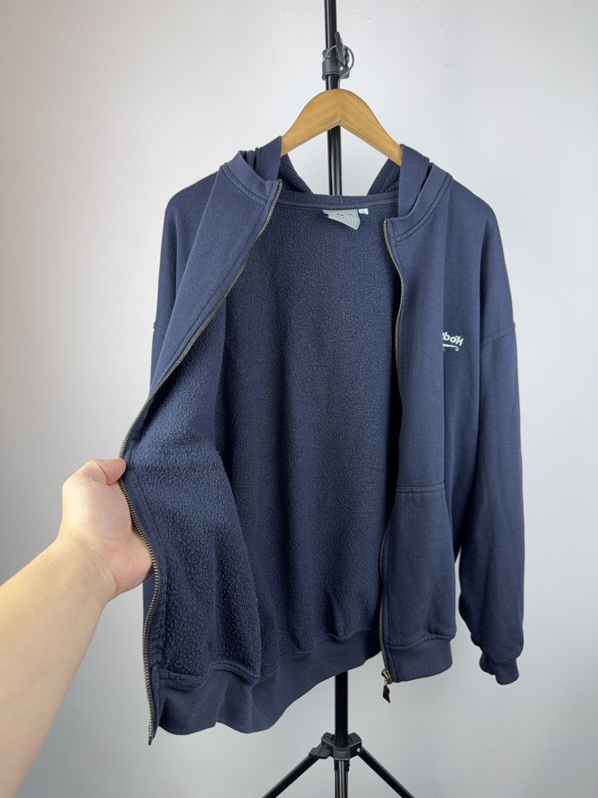 Reebok Vintage 90s Retro Reebok Oversized Full Zip Hoodie Y2K Size US L / EU 52-54 / 3 - 6 Thumbnail