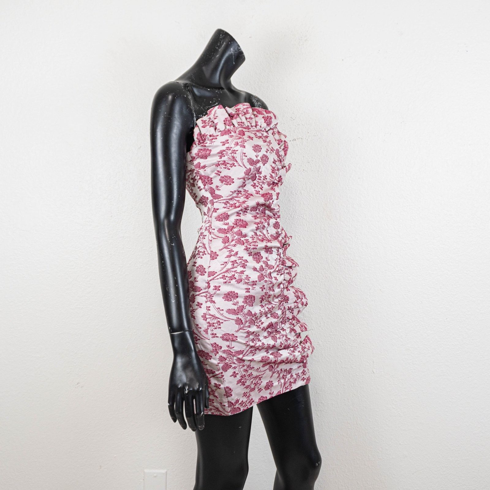 LIKELY LIKELY Lora Floral Ruched Ruffled Mini Dress Strapless sz 2 Size XS / US 0-2 / IT 36-38 - 9 Thumbnail