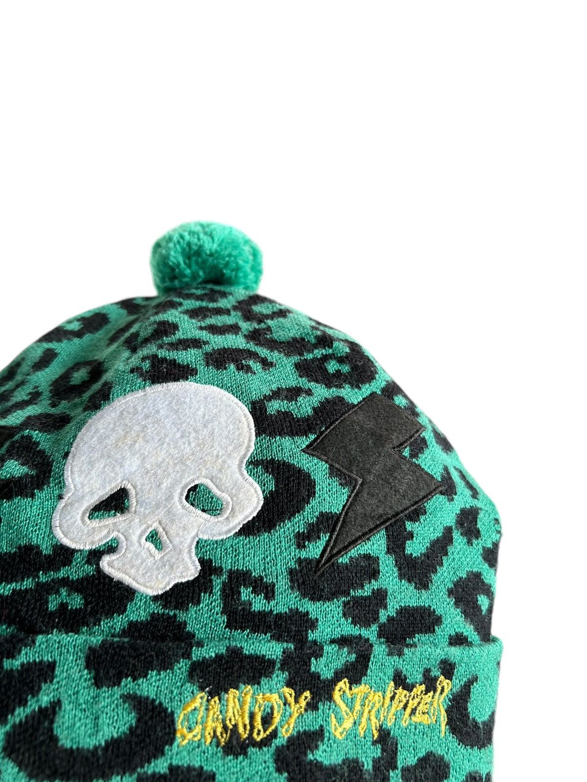 Japanese Brand × Kapital × Vintage Skull Leopard Vtg Candy Stripper Japanese Brand Rare Beanie🎌 Size ONE SIZE - 6 Thumbnail