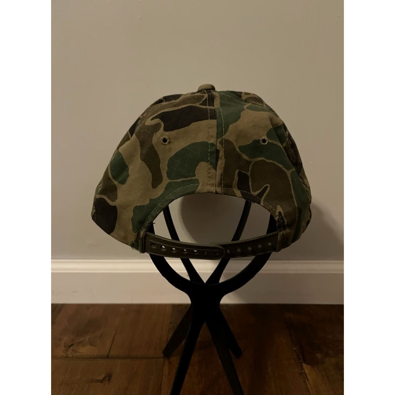 Vintage VINTAGE Hunting An American Tradition Camo Adjustable Snap Back Hat Cap Size ONE SIZE - 3 Thumbnail