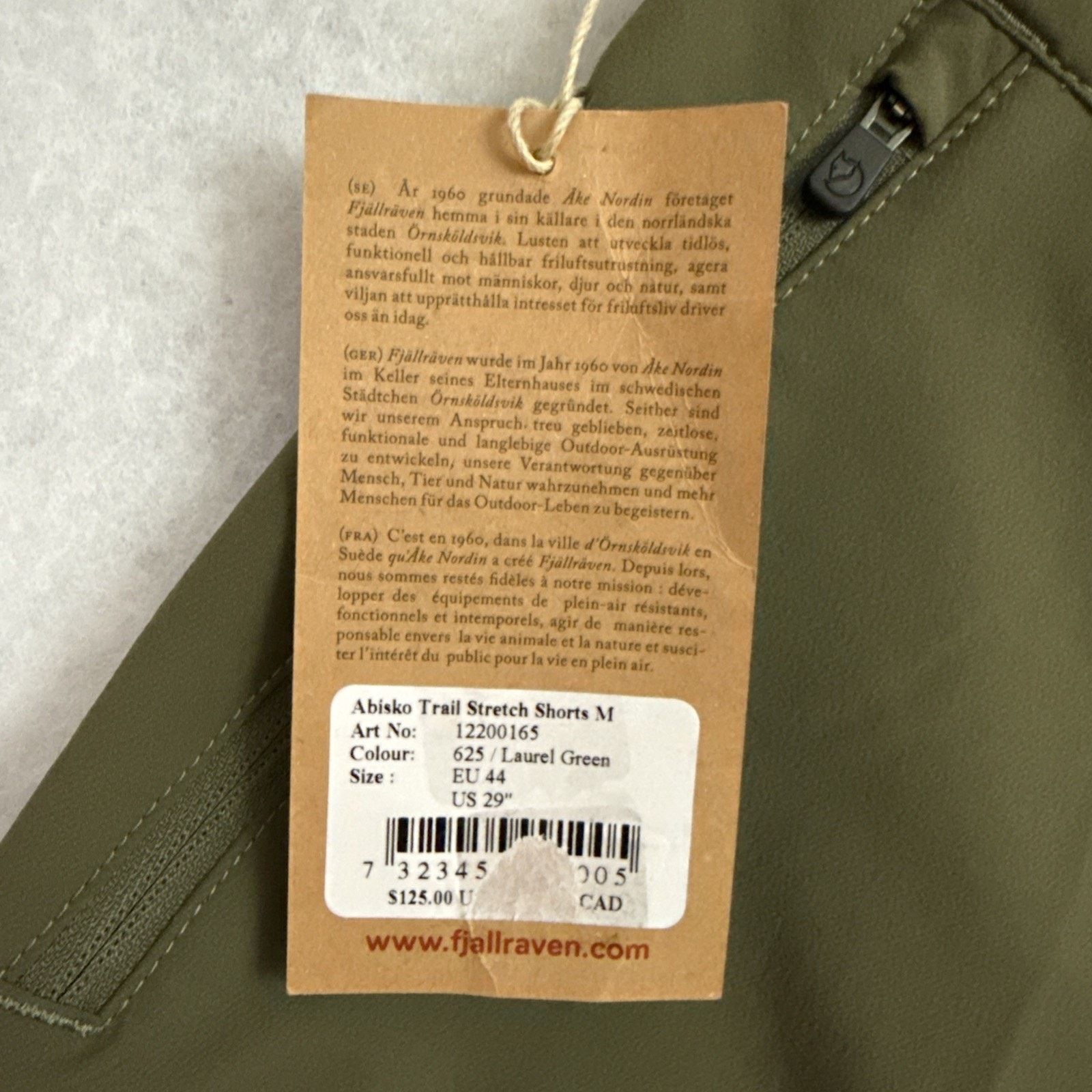 Fjallraven Fjallraven Mens 29 Abisko Trail Stretch Shorts Laurel Green Size US 29 - 10 Thumbnail