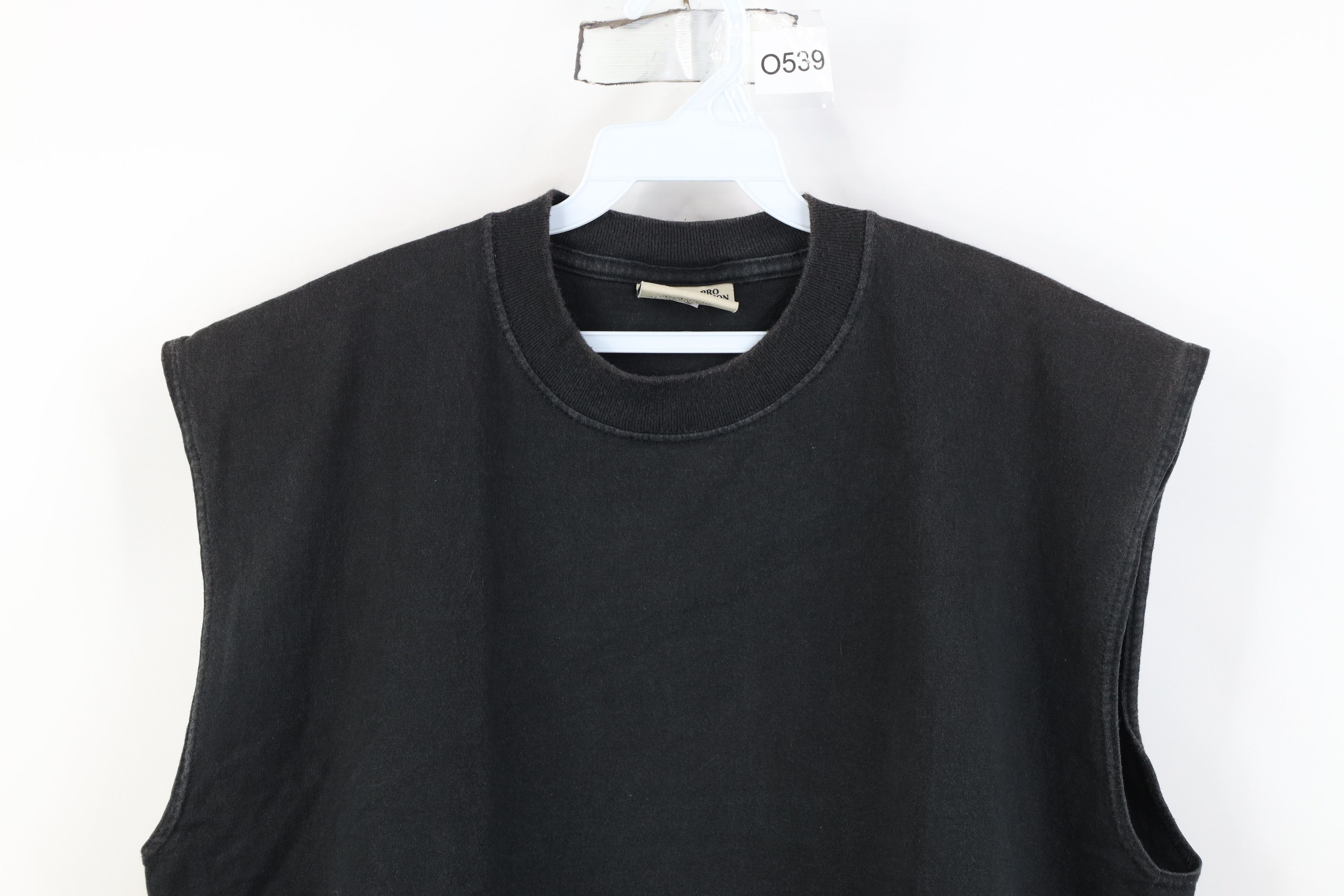 Russell Athletic Vintage 90s Y2K Russell Athletic Muscle T-Shirt Black Cotton Size US L / EU 52-54 / 3 - 2 Thumbnail