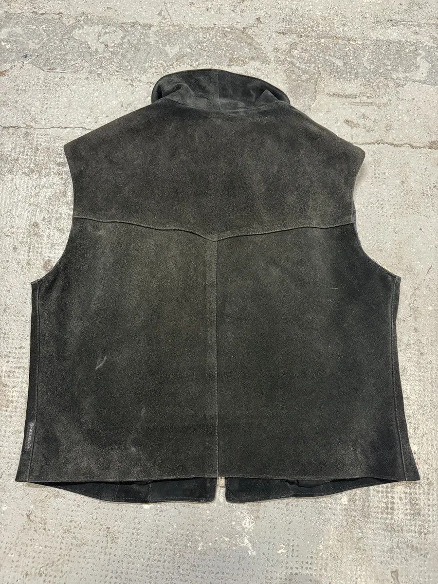 1990s Armani Black Suede Leather Premium Vest