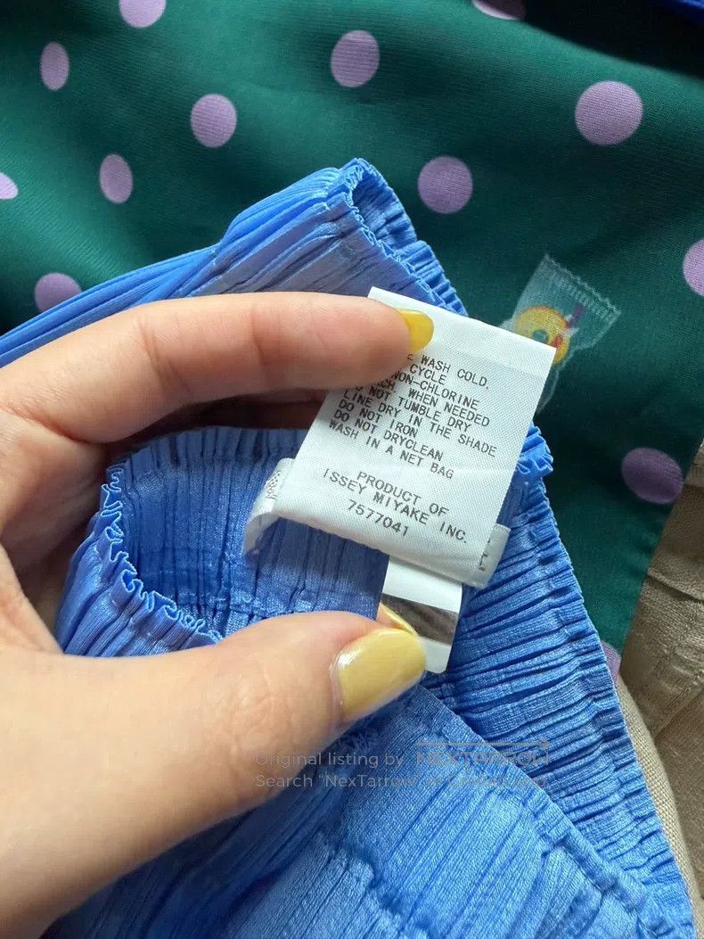 Issey Miyake Issey Miyake size:3 Blue Pleated Trousers Size 31" - 6 Thumbnail