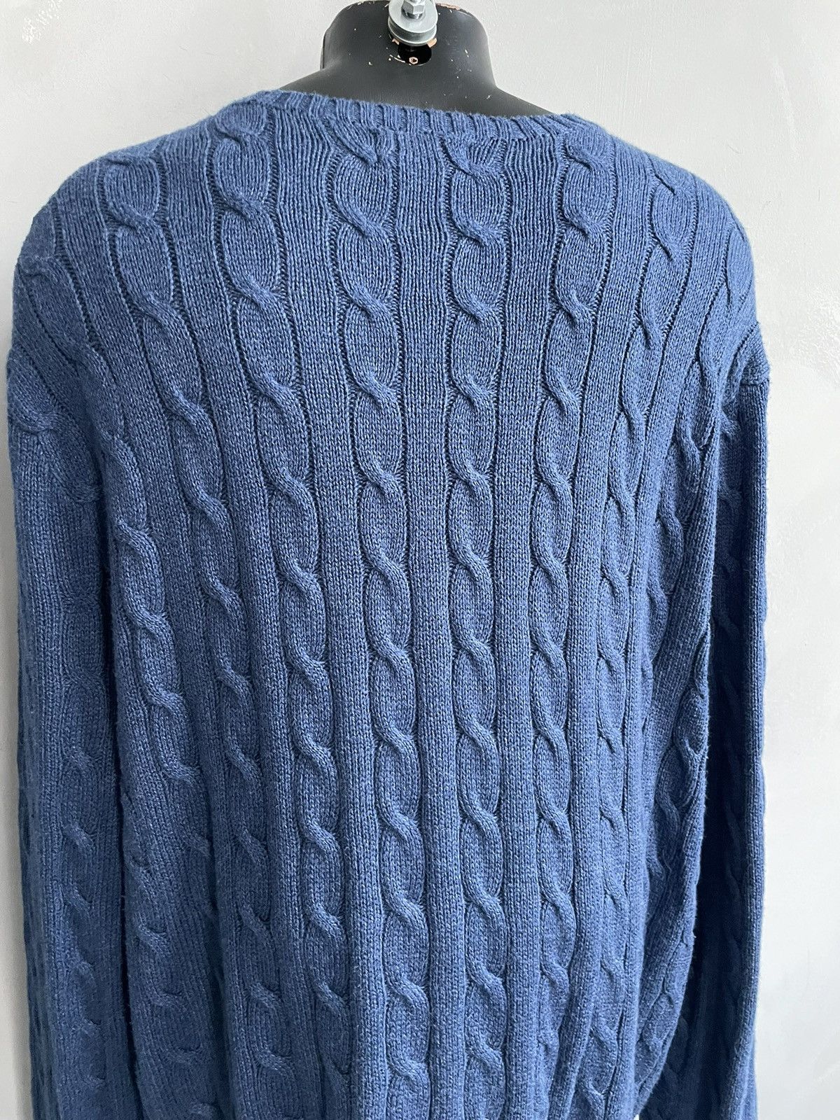 Polo Ralph Lauren Polo Blue Knit Sweater Heavy Oversized old money Style Size US XXL / EU 58 / 5 - 7 Thumbnail
