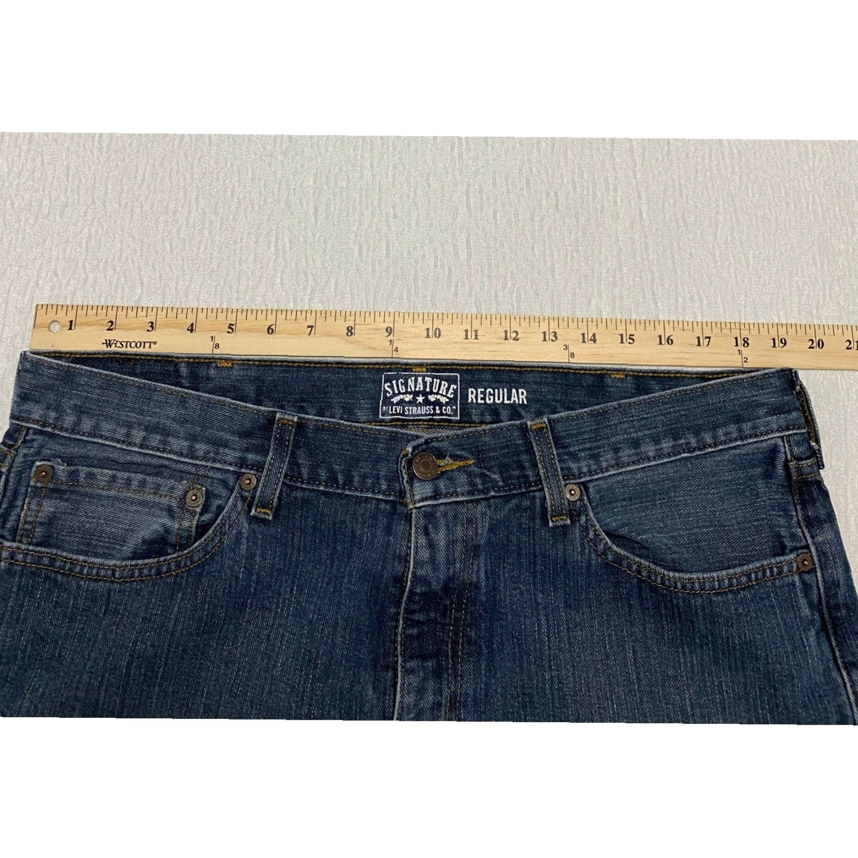 CO Signature Levi Strauss & Co Mens Jeans Regular Fit Blue Size 36x30 Size US 36 / EU 52 - 6 Thumbnail