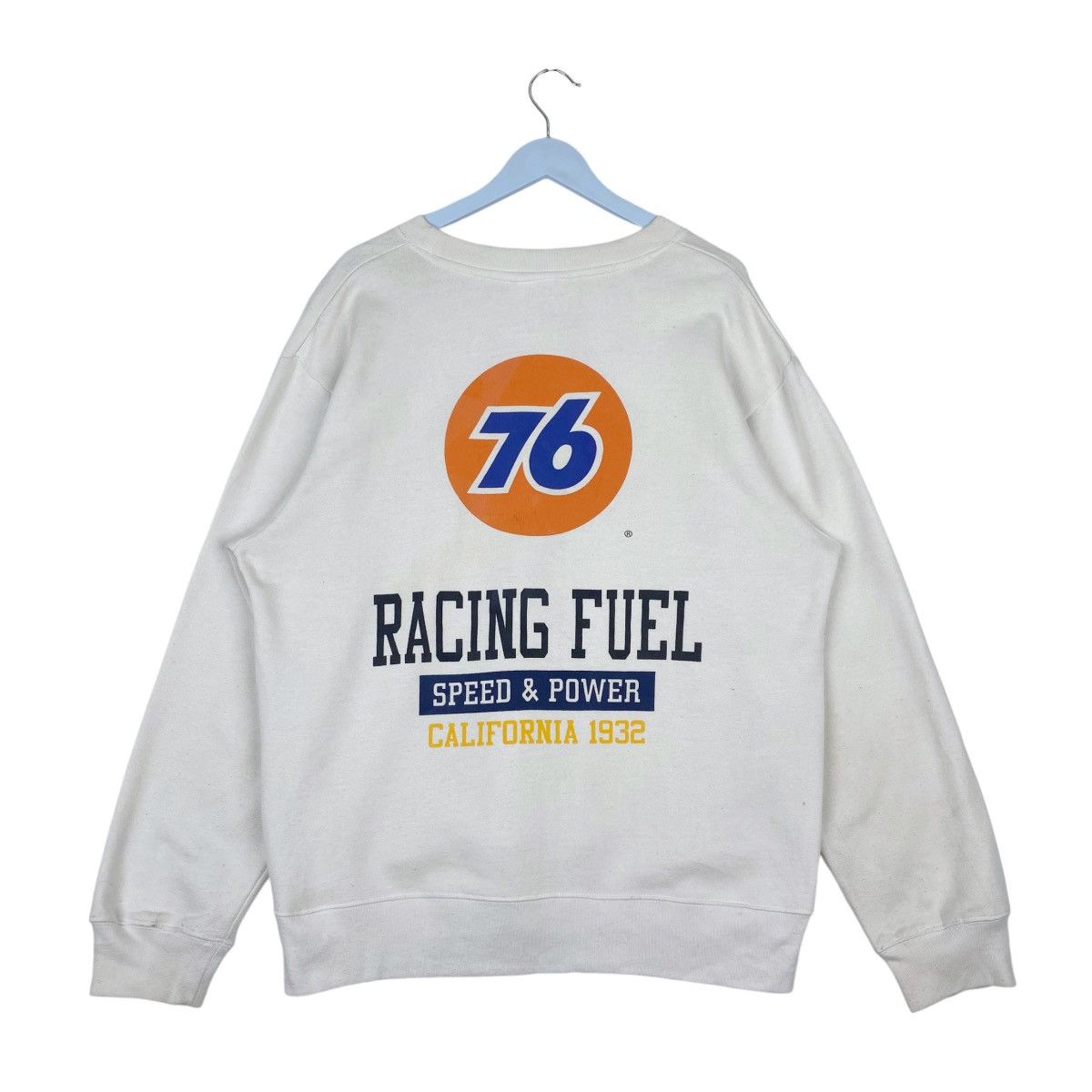 Designer × Vintage 76 Lubricants Sweatshirt White Crewneck Pullover Jumper Size US XL / EU 56 / 4 - 1 Thumbnail