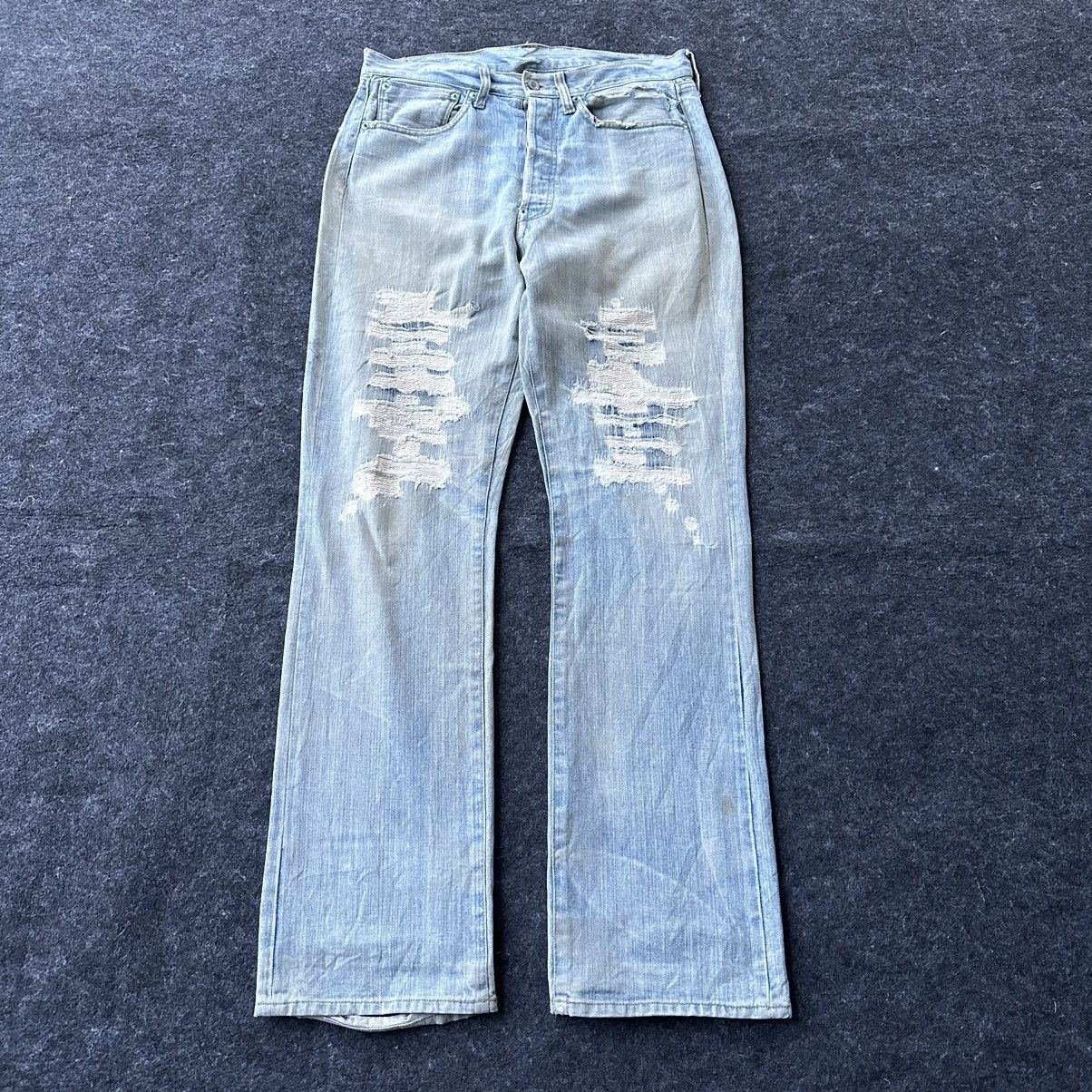 Blue Blue Japan Rare Royal Blue 5 Pocket Buckle Back Denim D686 Size US 31 - 1 Thumbnail