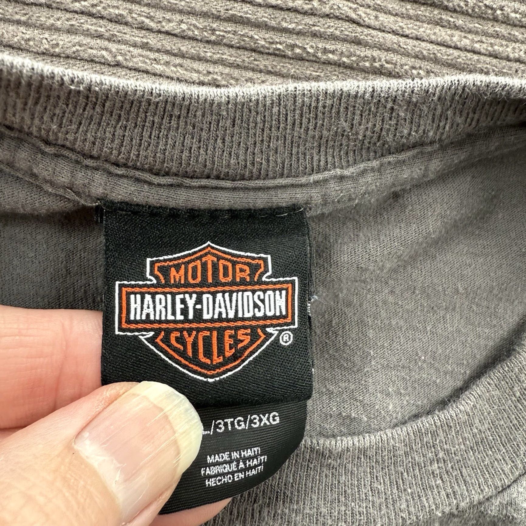Harley Davidson Harley-Davidson T Shirt Men 3XL Gray Cotton Military Overseas Tour Crewneck Size US XXL / EU 58 / 5 - 3 Thumbnail