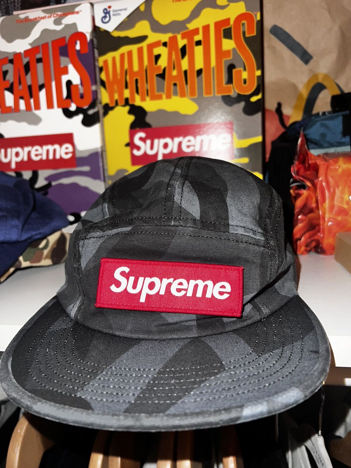 Supreme Supreme Military Camp Cap Black raindrop | Grailed