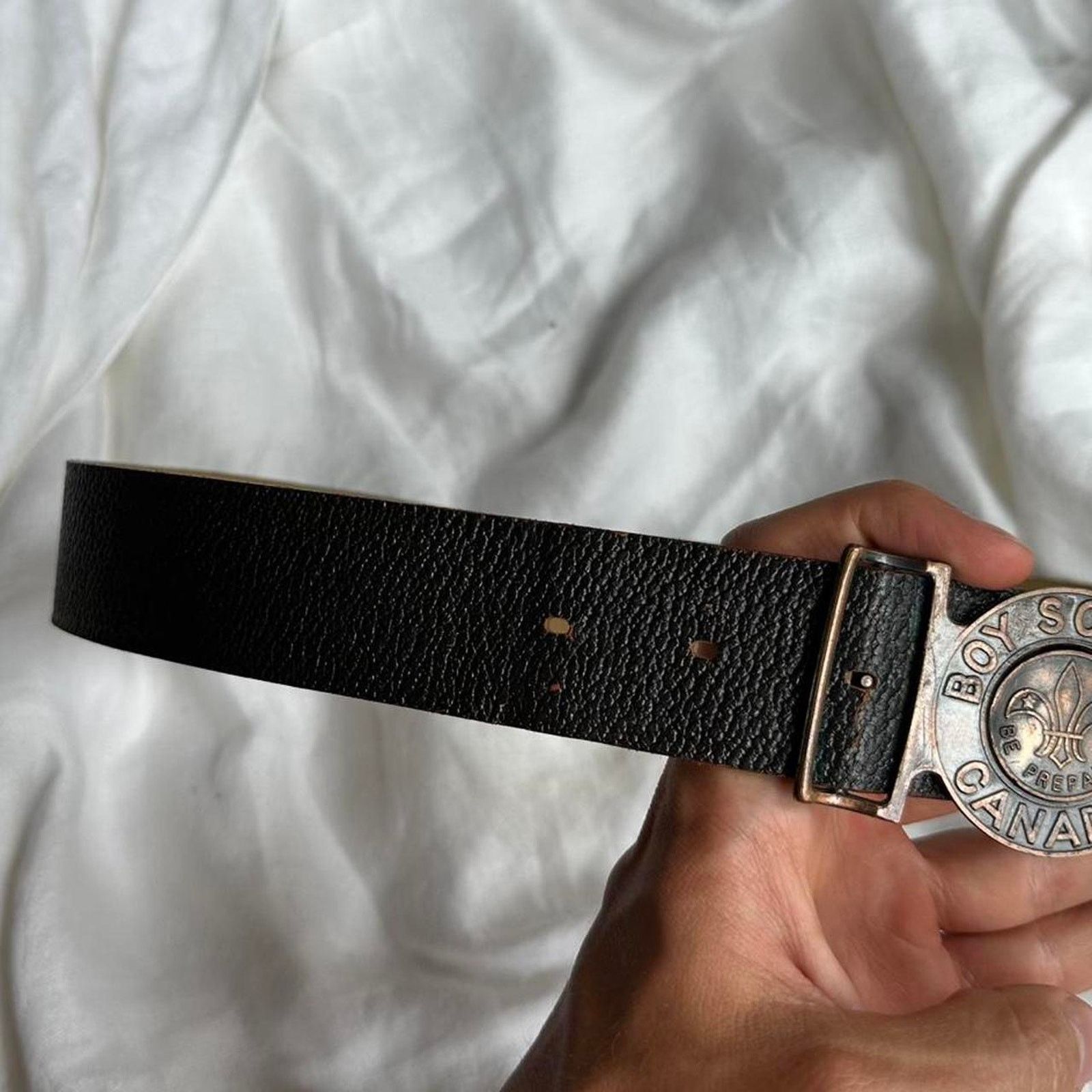 Vintage Vintage 60s 70s Boyscout Of Canada Leather Metal Clasp Belt Size ONE SIZE - 8 Thumbnail