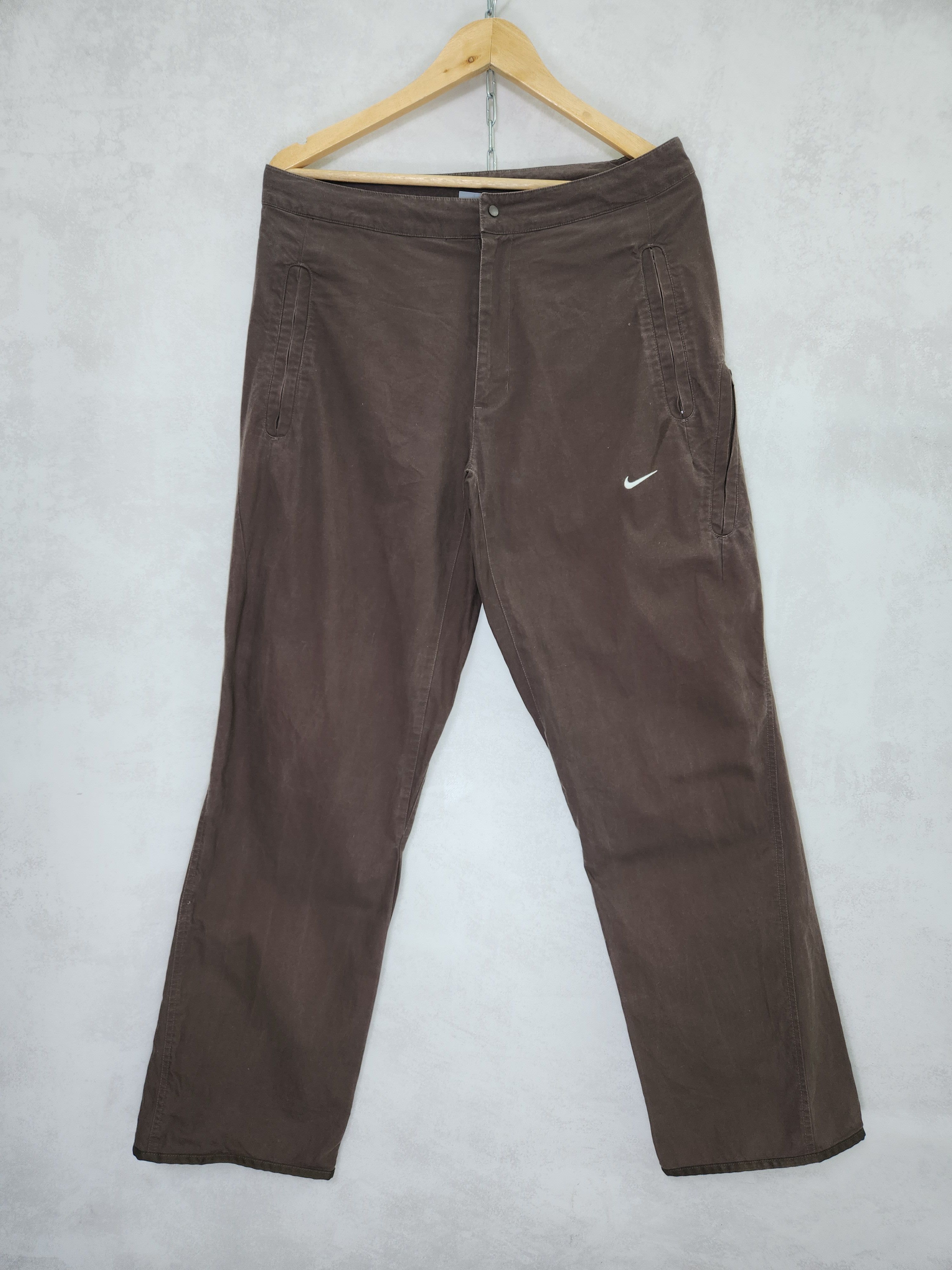 Nike Vintage y2k Nike wmns cotton brown casual pants size M Size 32" / US 10 / IT 46 - 1 Thumbnail