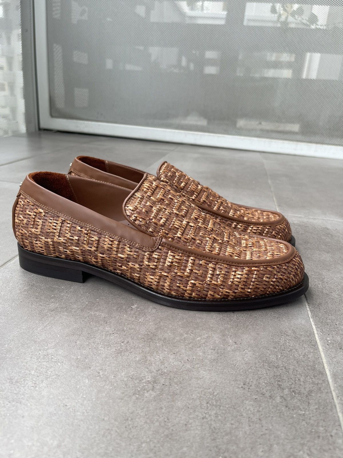 GCDS !DS! SS24 GCDS Monogram Rafia Brown Loafers Size US 11 / EU 44 - 13 Thumbnail