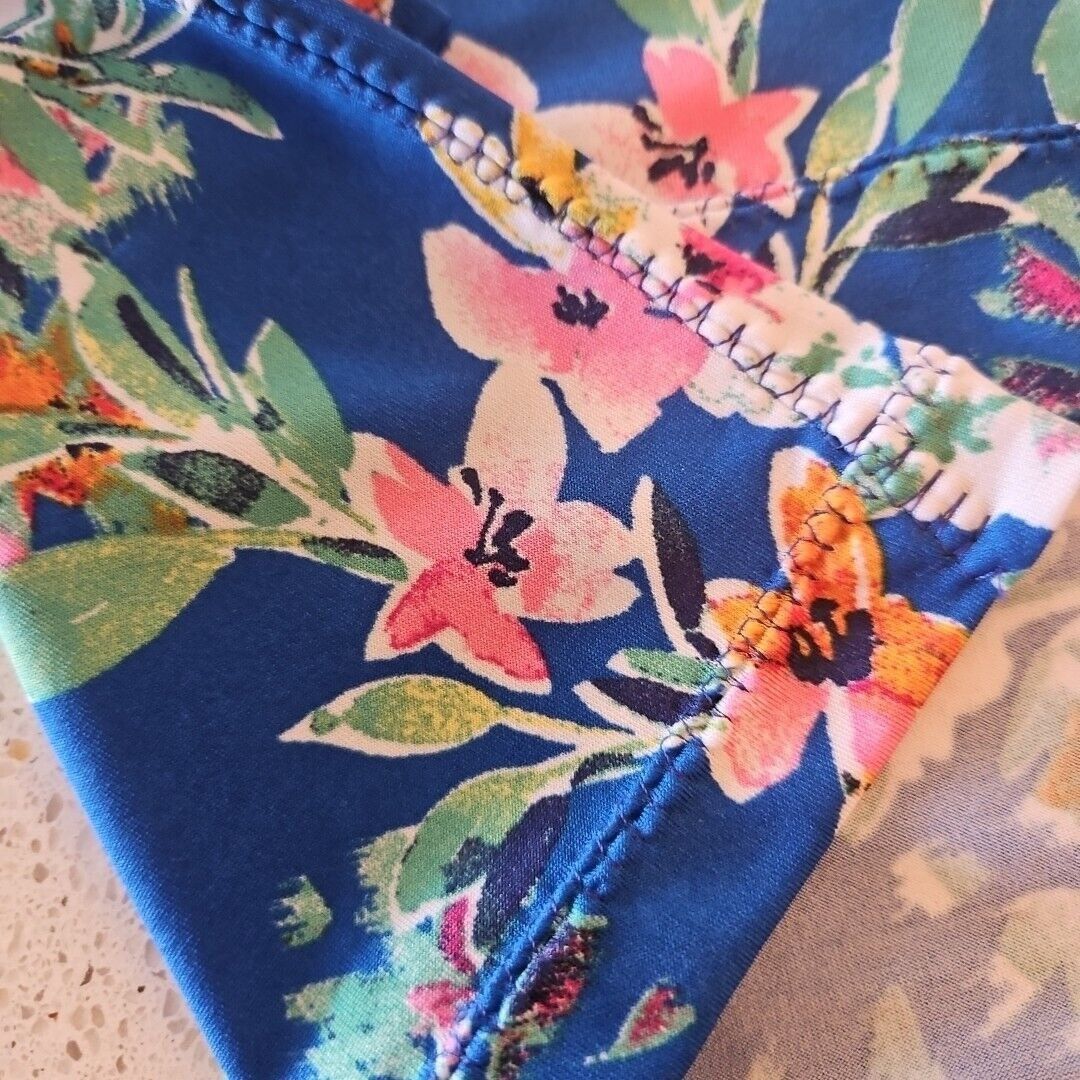 Vintage Shelby Palmer Bell Sleeve Tunic Top Womens 12 Teal Floral Pr Size XL / US 12-14 / IT 48-50 - 13 Thumbnail