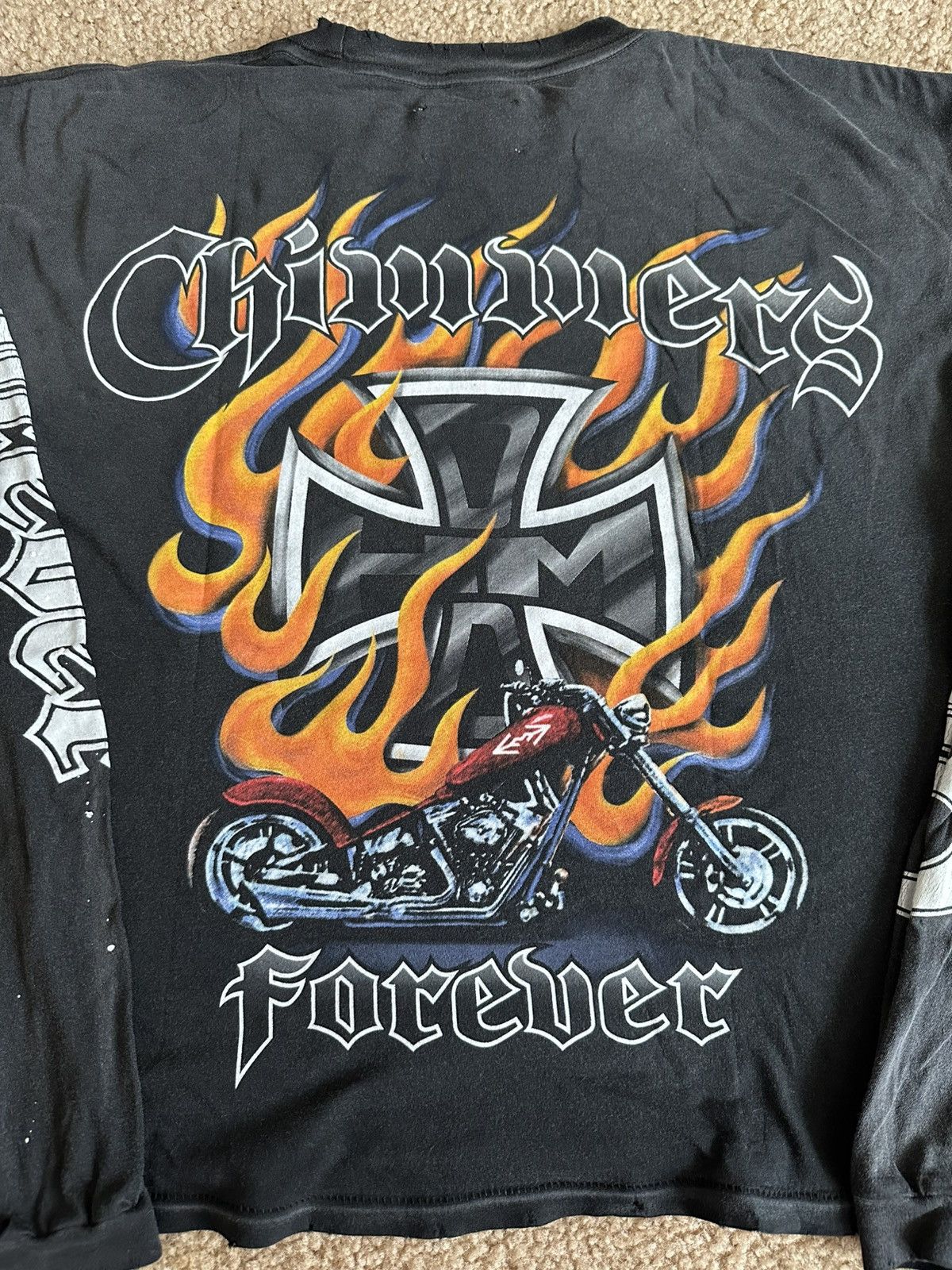 HMDD HMDD Ghost Rider Harley Long Sleeve Size XLarge Size US XL / EU 56 / 4 - 10 Thumbnail