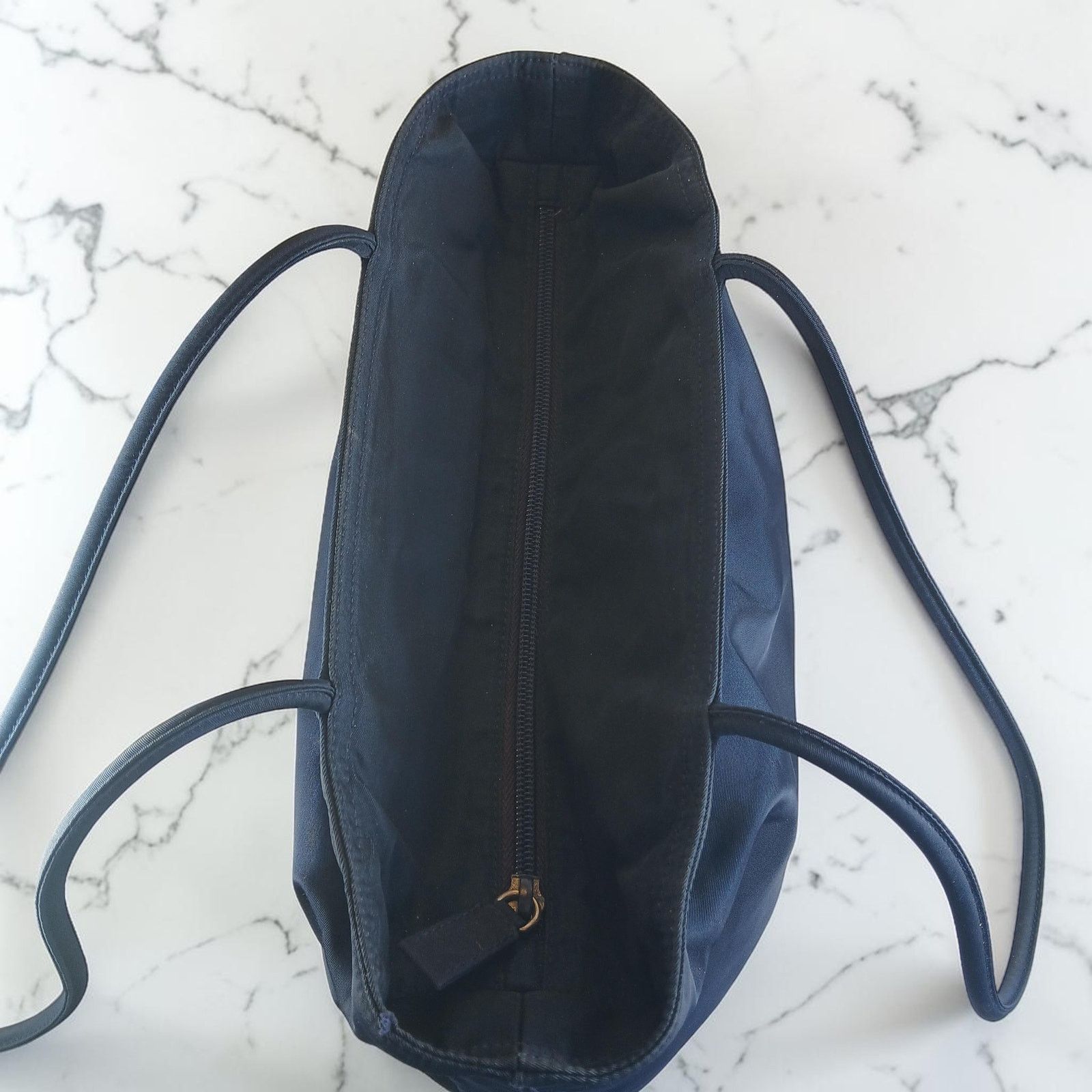 Prada Prada Blue Tessuto Nylon Triangle Logo Tote Bag Size ONE SIZE - 6 Thumbnail