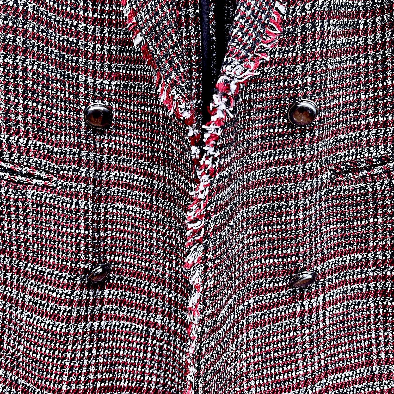 Other Banana Republic Boucle Long Jacket Black Red Womens 10 Size L / US 10 / IT 46 - 3 Thumbnail