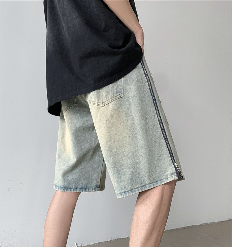 Japanese Brand × Jean Retro loose side zippered denim shorts Size US 32 / EU 48 - 5 Thumbnail