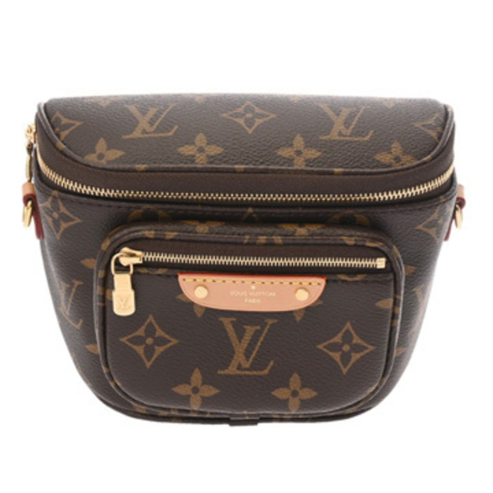 Louis Vuitton Monogram Mini Bum Bag Brown M82335 Women's Canvas Shoulder Like New