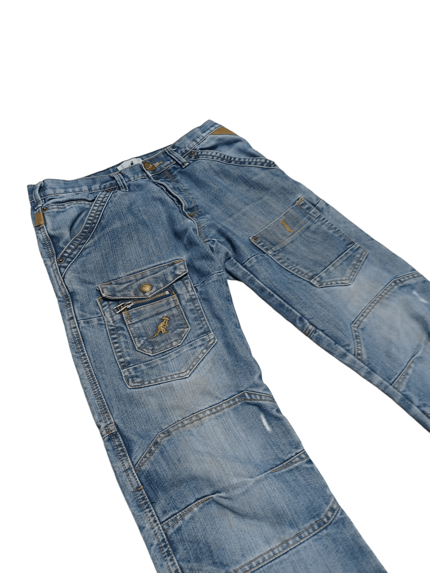 Kangol KANGOL FANTASTIC CARGO MULTIPOCKET AVANTGARDE JEANS DIRTY Size US 30 / EU 46 - 3 Thumbnail