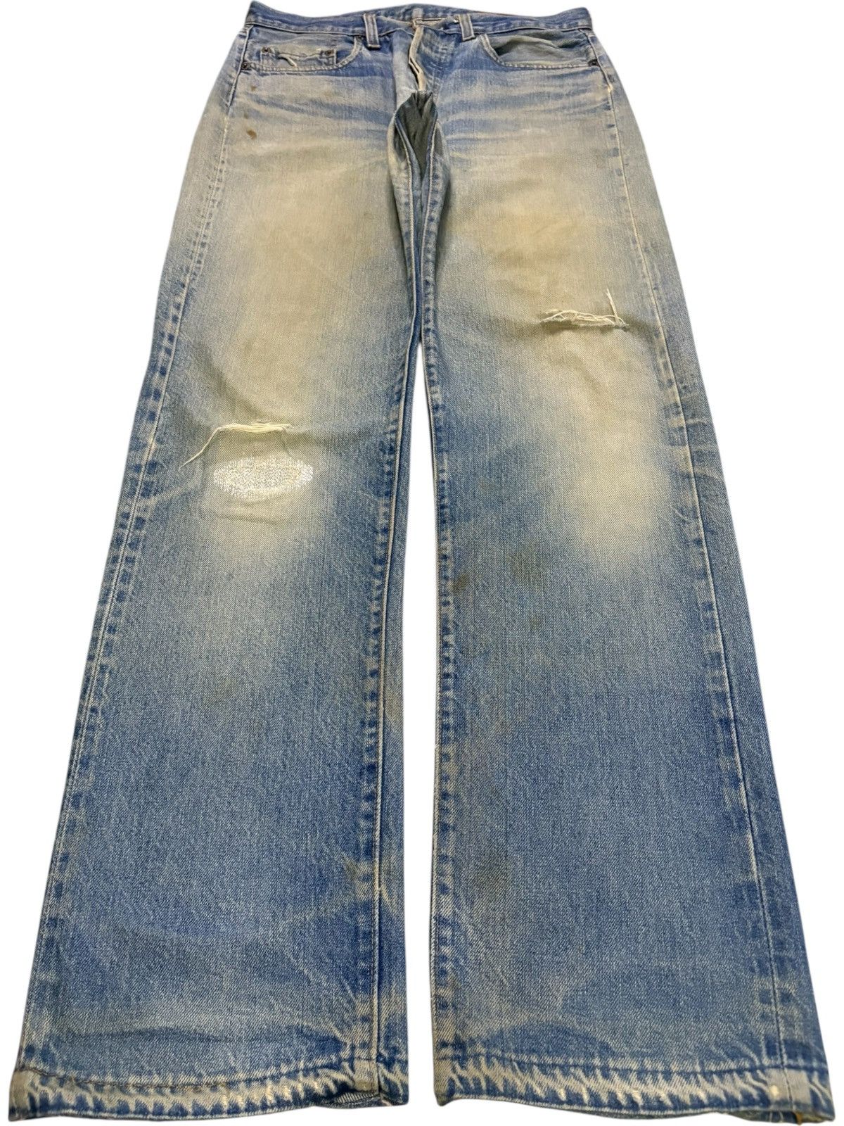 Levi's Vintage 80s Levis 501 Selvedge Mud Wash Jeans Button 524 Size US 32 / EU 48 - 5 Thumbnail