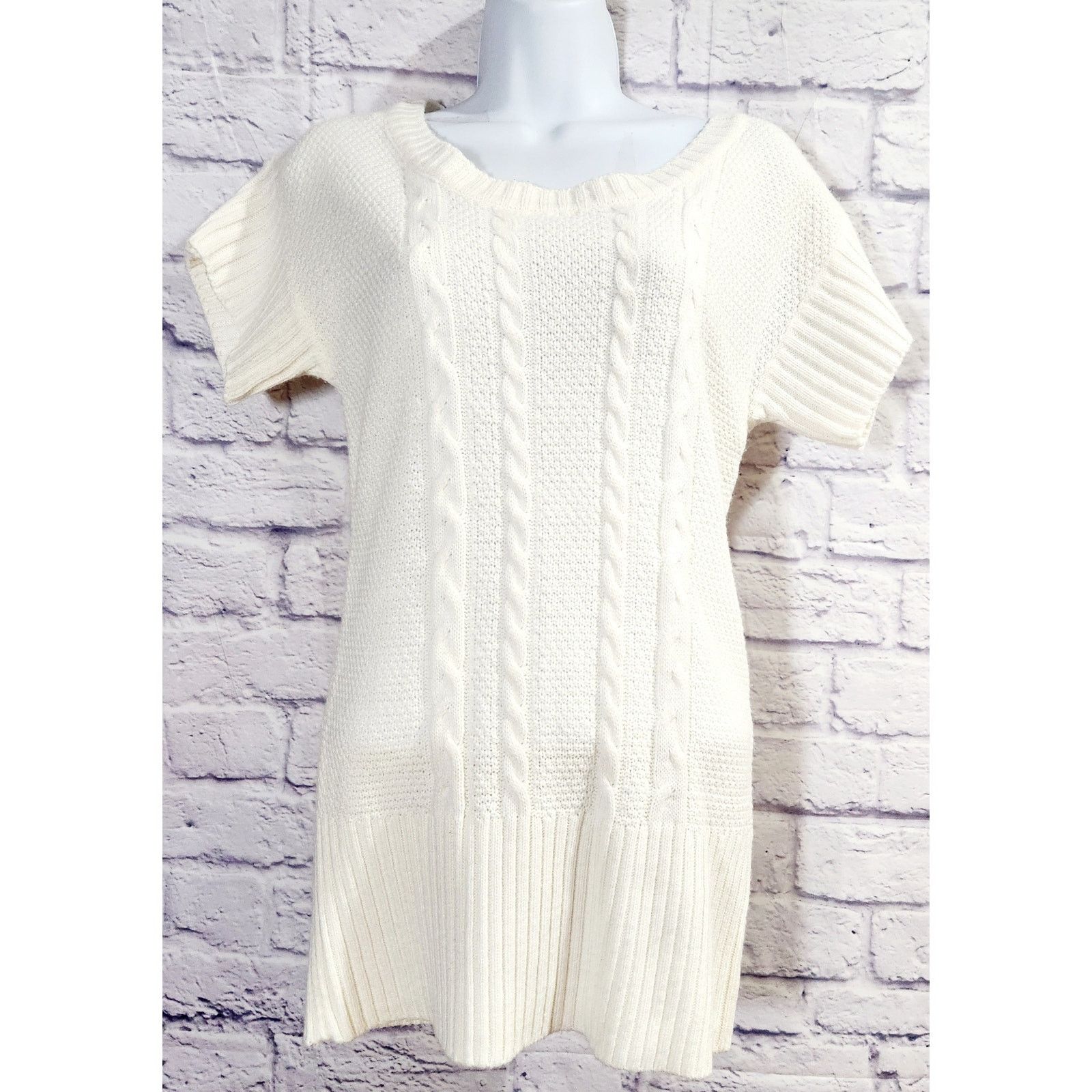 Other The Limited Cream Cable Knit Batwing Cap Sleeves Top S Soft Size S / US 4 / IT 40 - 1 Thumbnail