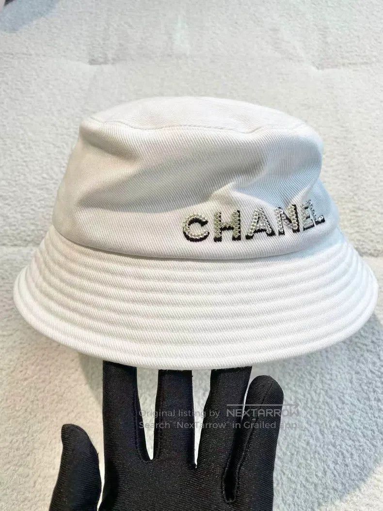 Chanel Chanel Size M White letter logo fisherman's hat Size ONE SIZE - 3 Thumbnail
