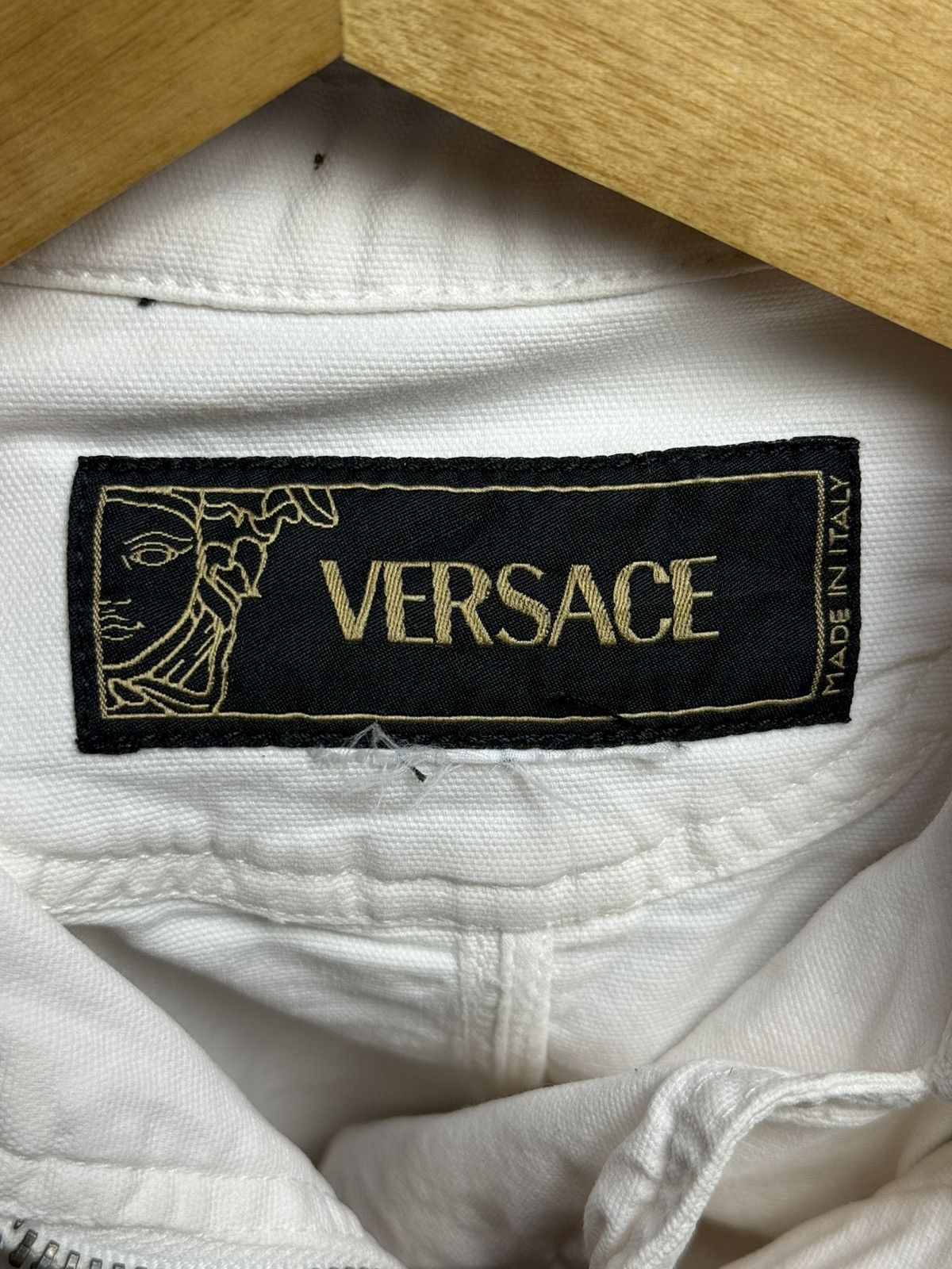 Versace × Versace Jeans Couture × Vintage Versace Asymmetrical Zipper Bikers Jacket Vintage Size M / US 6-8 / IT 42-44 - 5 Thumbnail