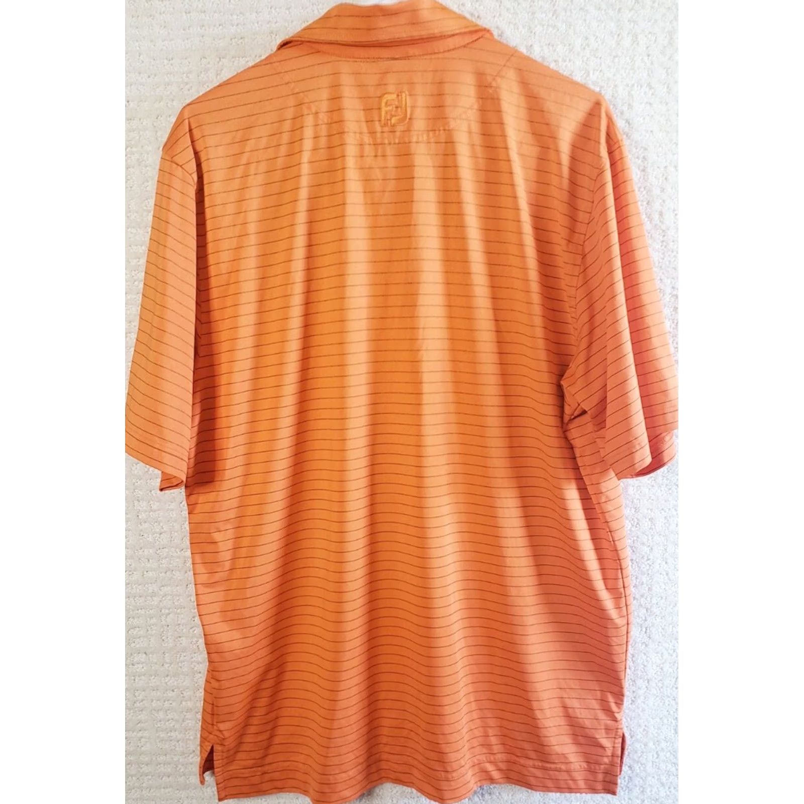 Footjoy FootJoy Polo Shirt Mens Medium Orange Black Striped Golfing Outdoor FJ Back Logo Casual Golf Apparel Size US M / EU 48-50 / 2 - 5 Thumbnail