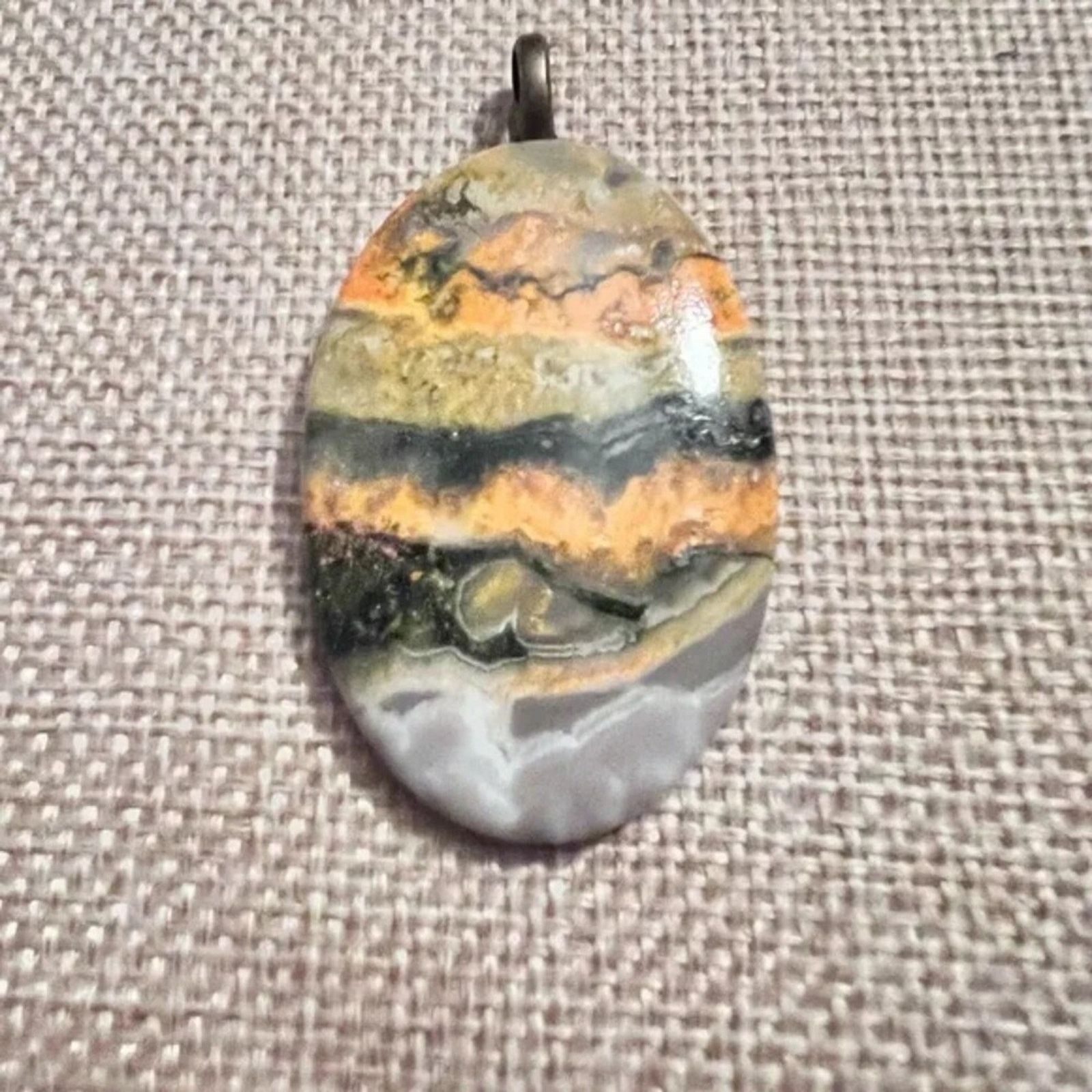 Other Bumble Bee Jasper Pendant 2” Natural Oval Cut Stone Size ONE SIZE - 2 Thumbnail