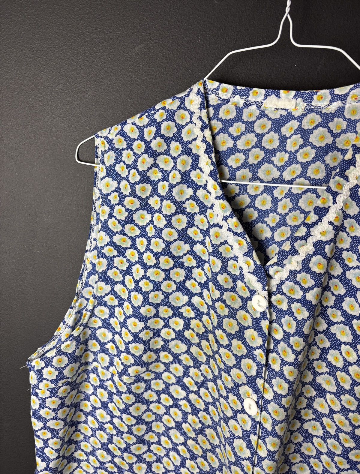 Vintage Vintage Lounge Dress Button Up 70s 80s Night Gown Lace Trim Size S / US 4 / IT 40 - 7 Thumbnail