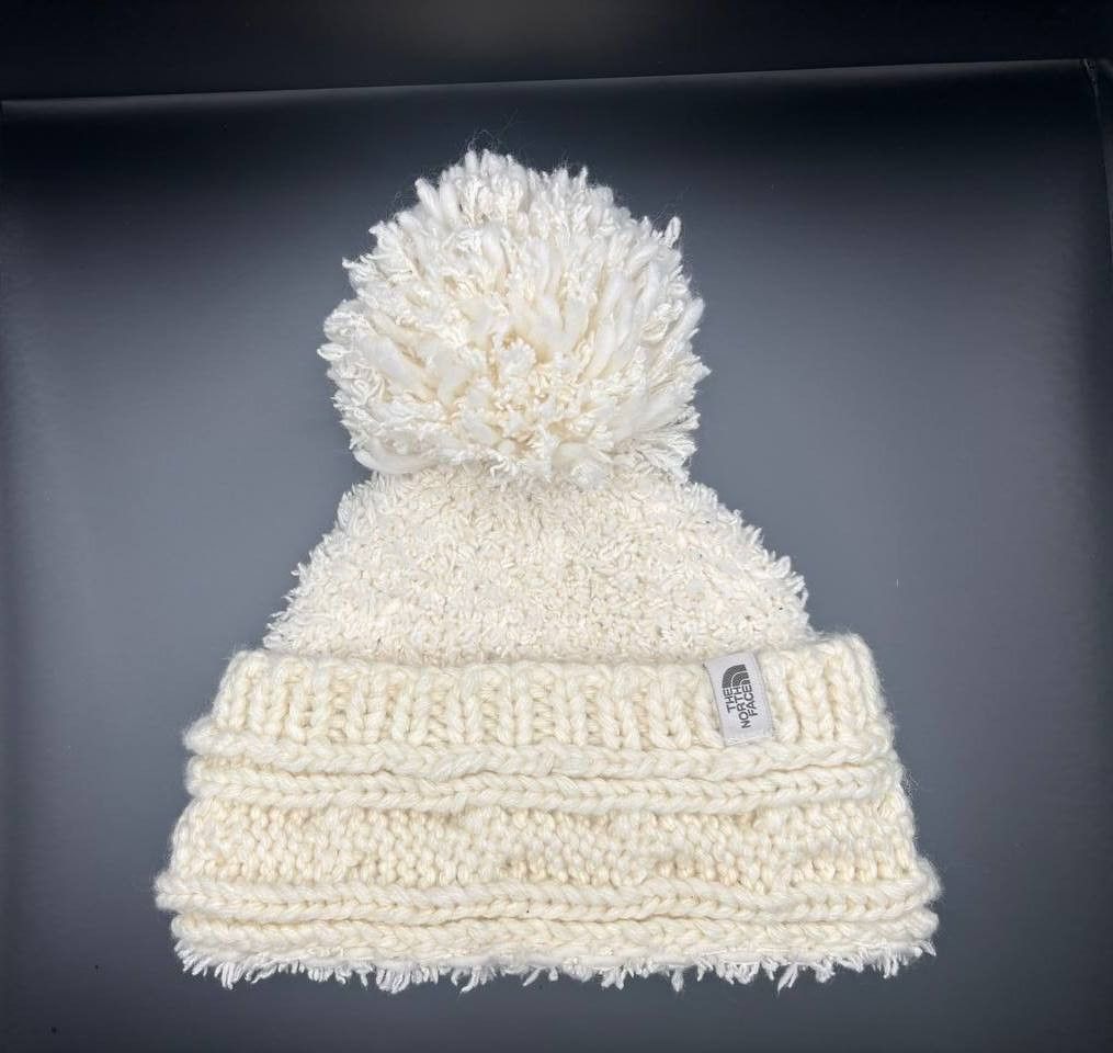 The North Face The North Face "Minna" Shaggy Cable Knit Beanie - Ivory Size ONE SIZE - 1 Thumbnail