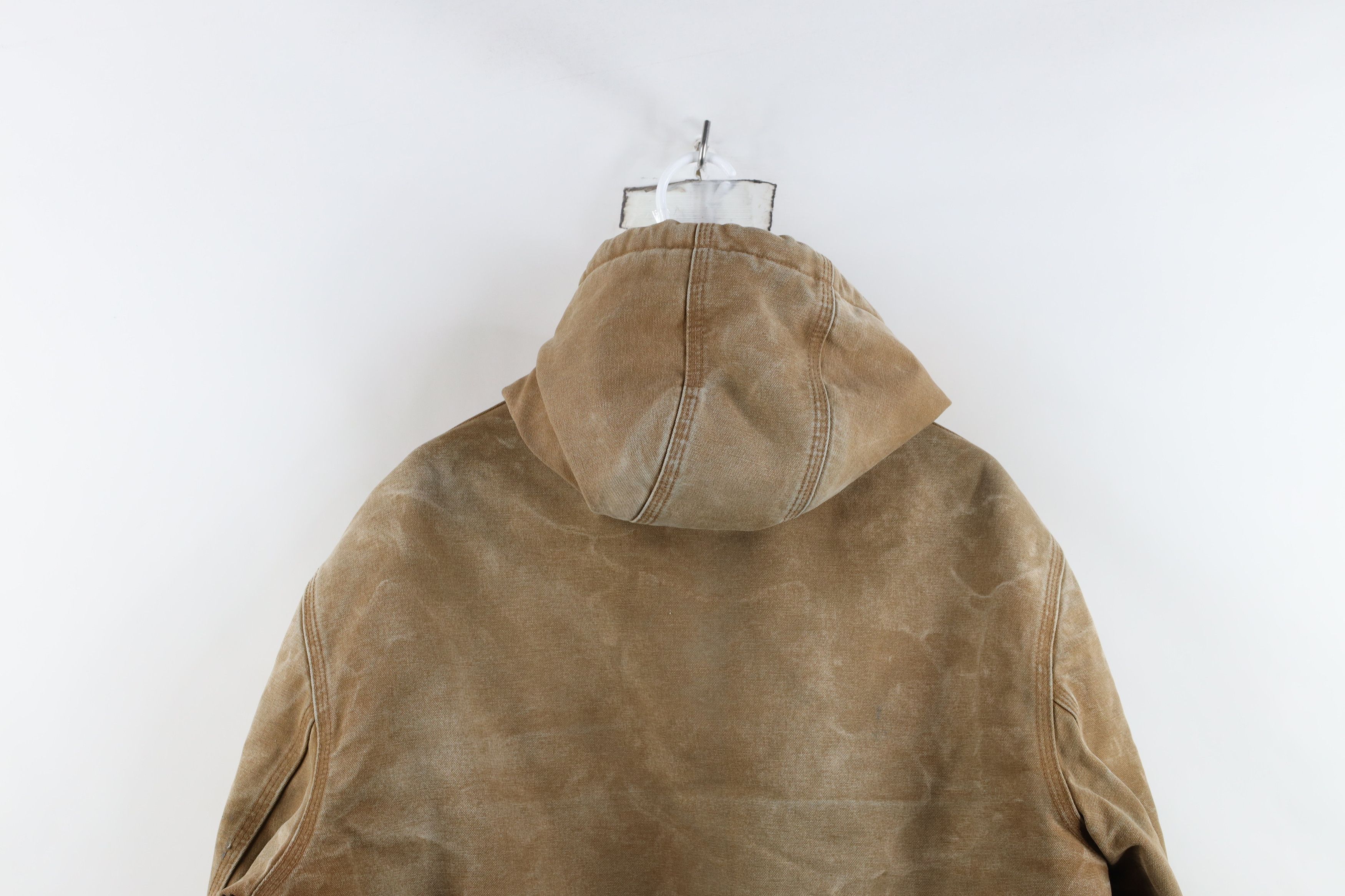 Carhartt Vintage Y2K Carhartt Quilted Hooded Canvas Jacket Duck Brown Size US L / EU 52-54 / 3 - 14 Thumbnail