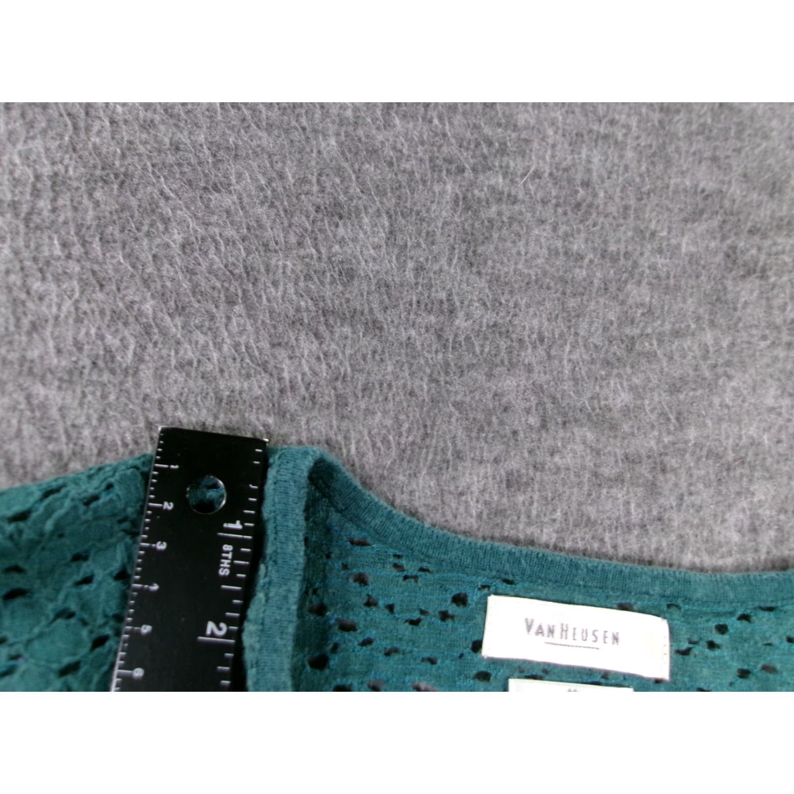 Van Heusen Van Heusen Sweater Women Medium Green Cozy Capsule Everyday Lace Trim Prep Size M / US 6-8 / IT 42-44 - 4 Thumbnail