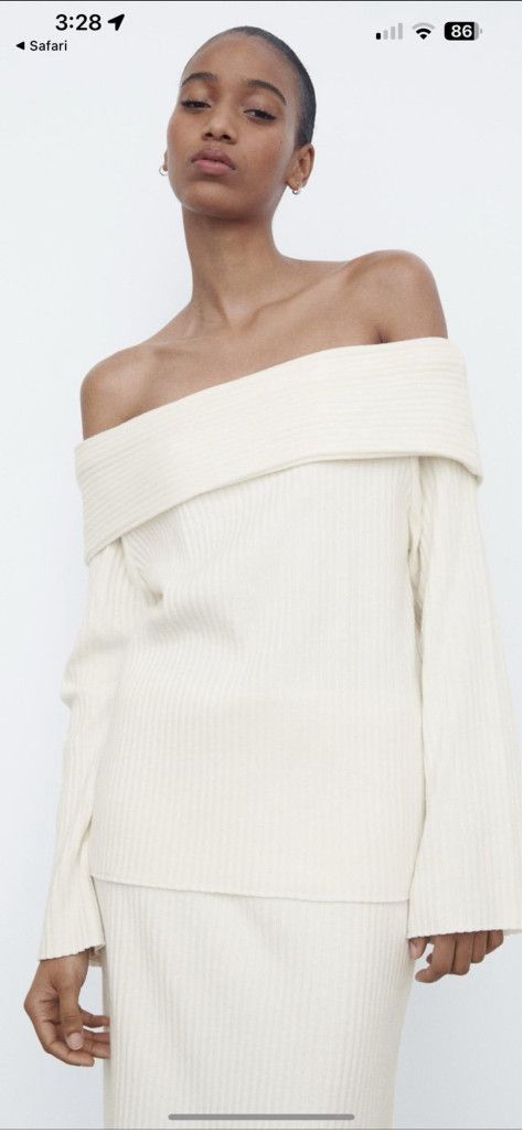 Off the shoulder sweater zara best sale