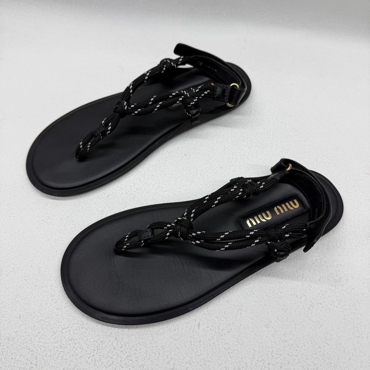 Miu Miu Miu Miu Black Sandals us_7-5 Women Size US 7.5 / IT 37.5 - 1 Thumbnail