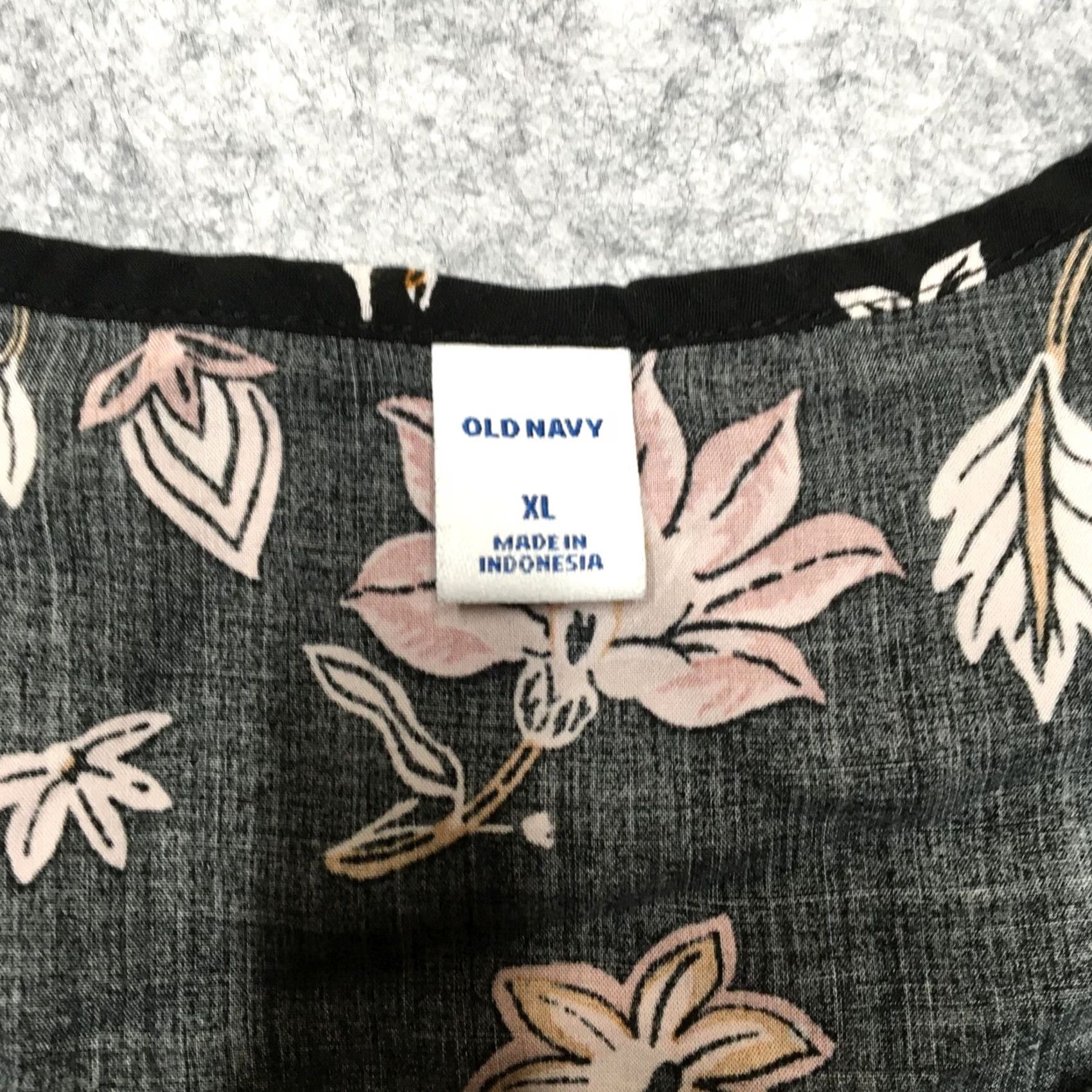 Old Navy Old Navy Dress Womens XL Black Floral V-Neck 3/4 Sleeve Fit Flare Boho Size XL / US 12-14 / IT 48-50 - 4 Thumbnail