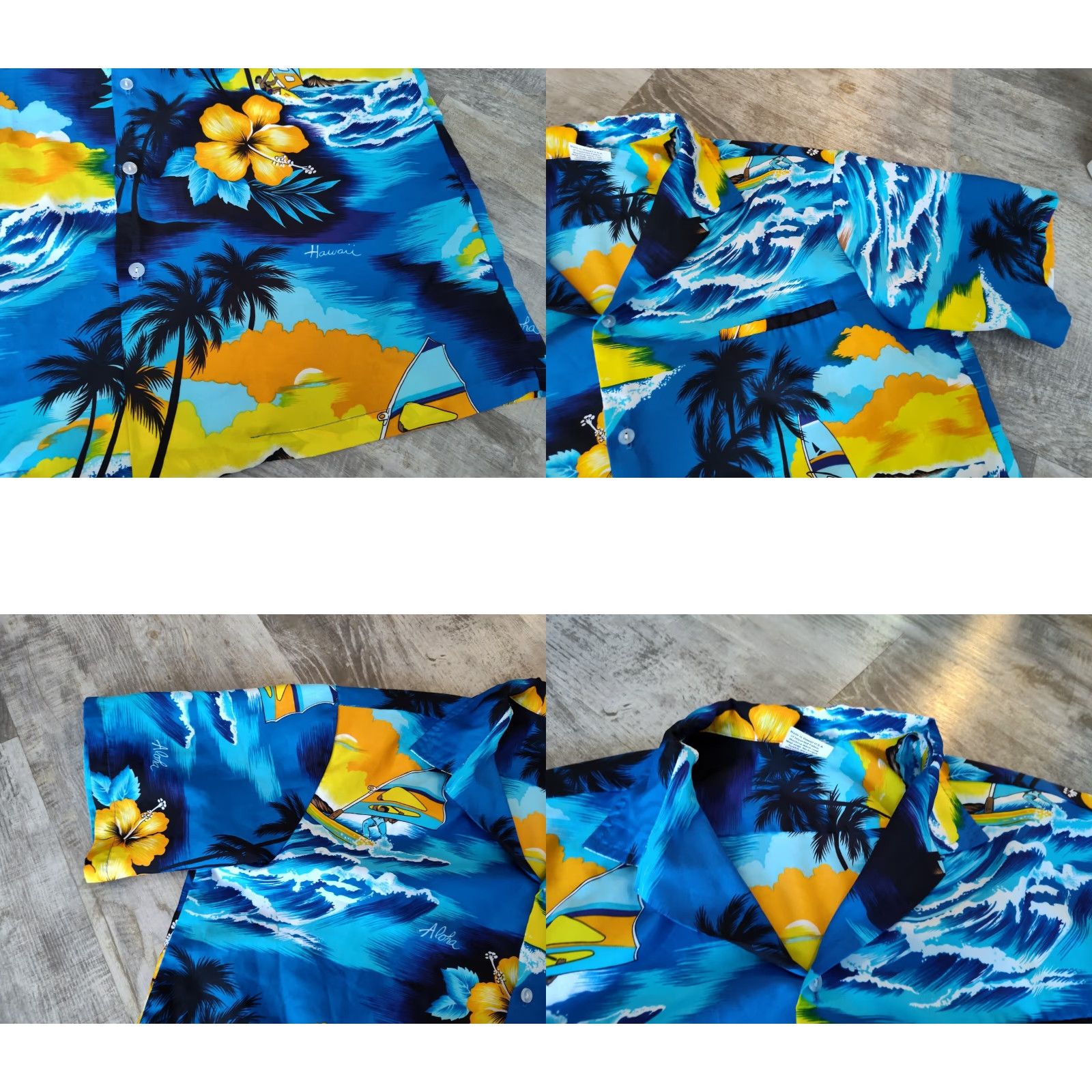 Vintage VINTAGE Kalena Fashions Hawaiian Camp Shirt Mens XL Blue Floral Button Up Made In USA Size US XL / EU 56 / 4 - 8 Thumbnail