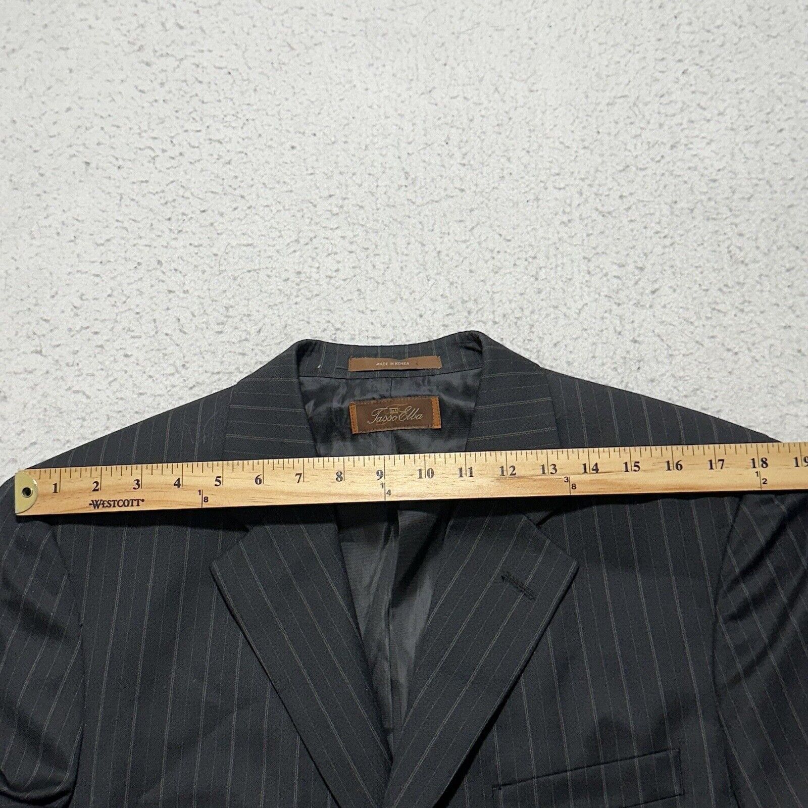 Tasso Elba Tasso Elba 38R Super 110's Wool Suit Jacket Gray Striped Size 38R - 15 Thumbnail