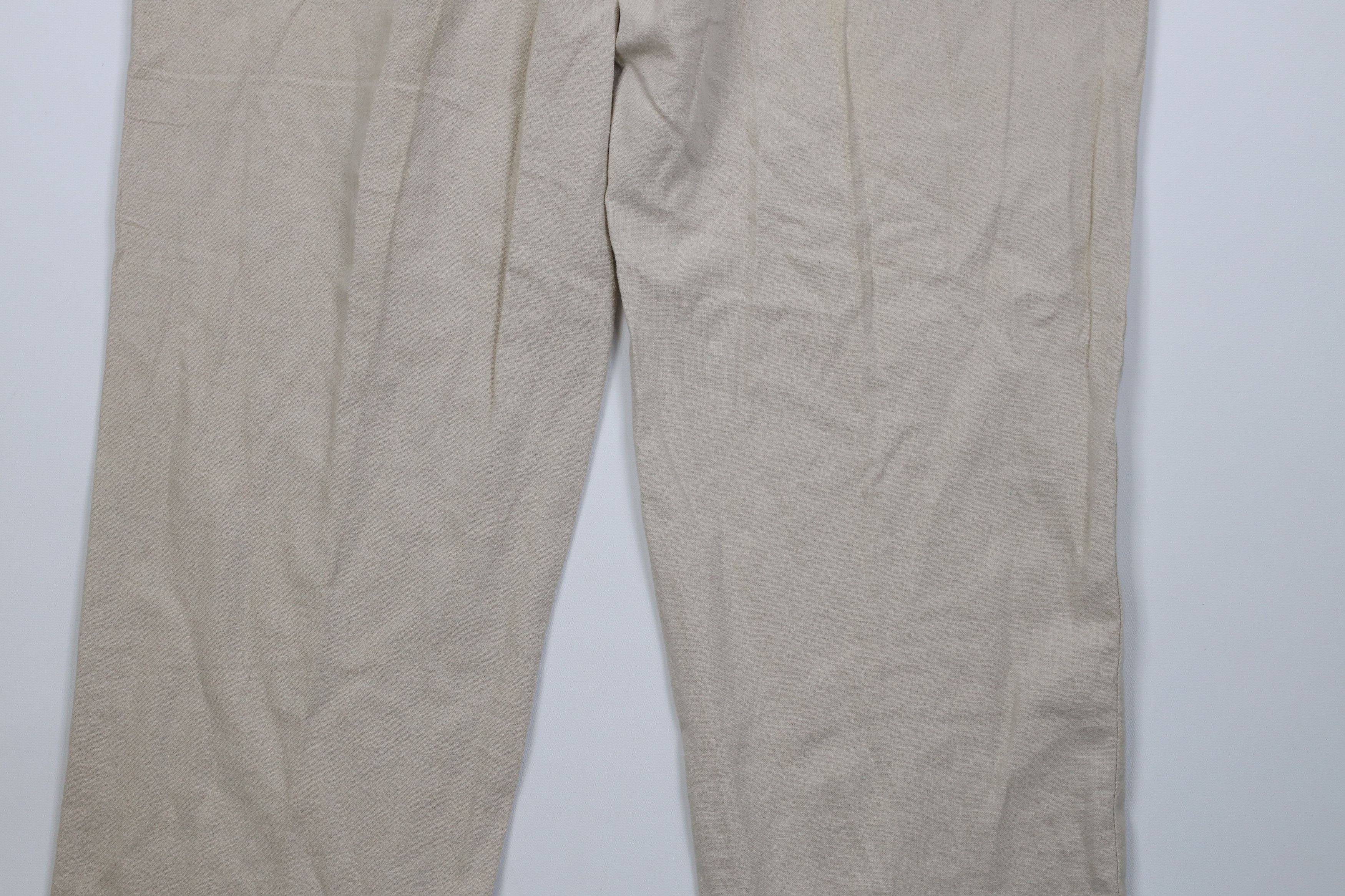Vintage Vintage 90s Y2K Streetwear Linen Wide Leg Chino Pants Size US 38 / EU 54 - 14 Thumbnail