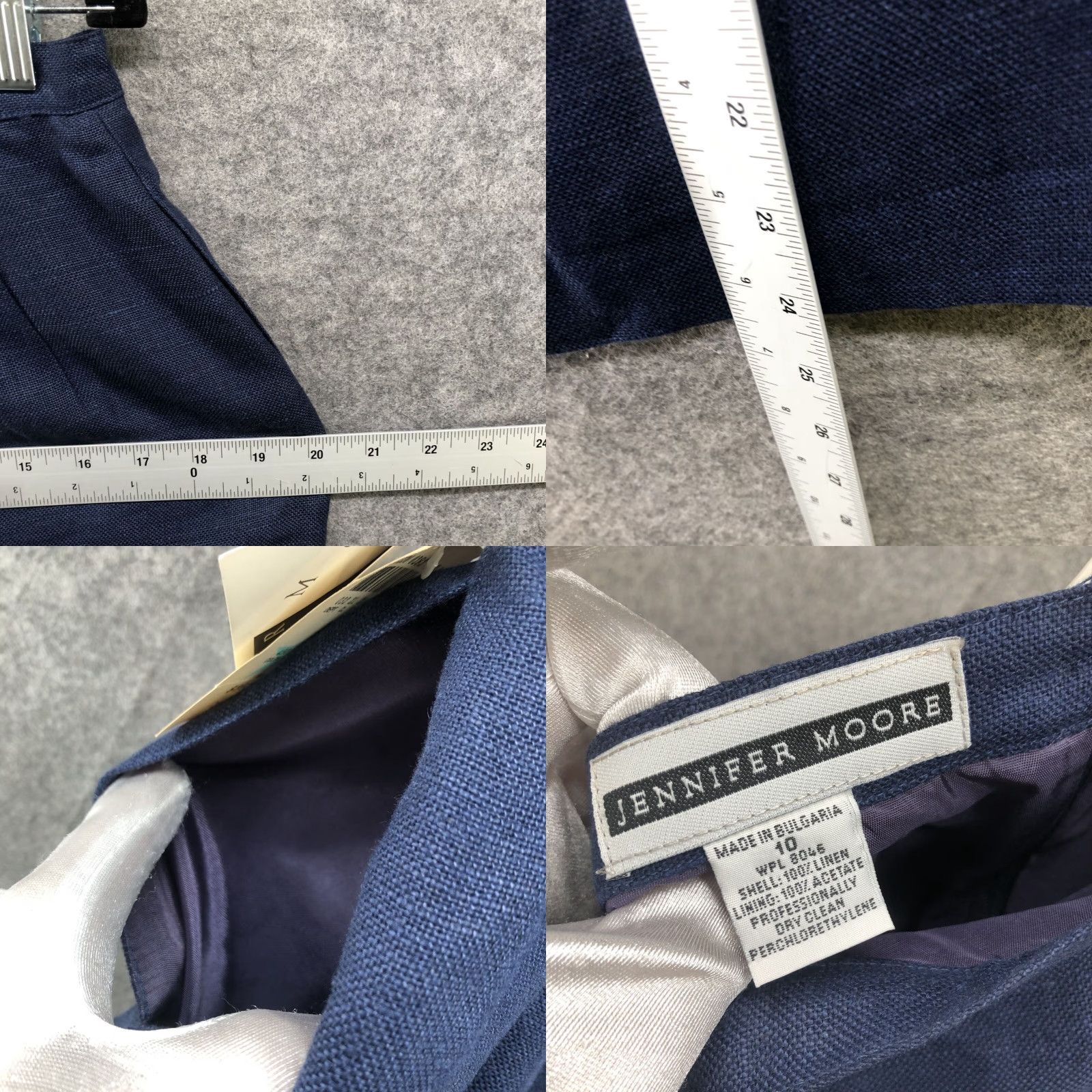 MooRER NWT Jennifer Moore Skirt Linen Pencil 100% Size 10 Blue Lined Career Women's Knee Length Size 32" / US 10 / IT 46 - 8 Thumbnail