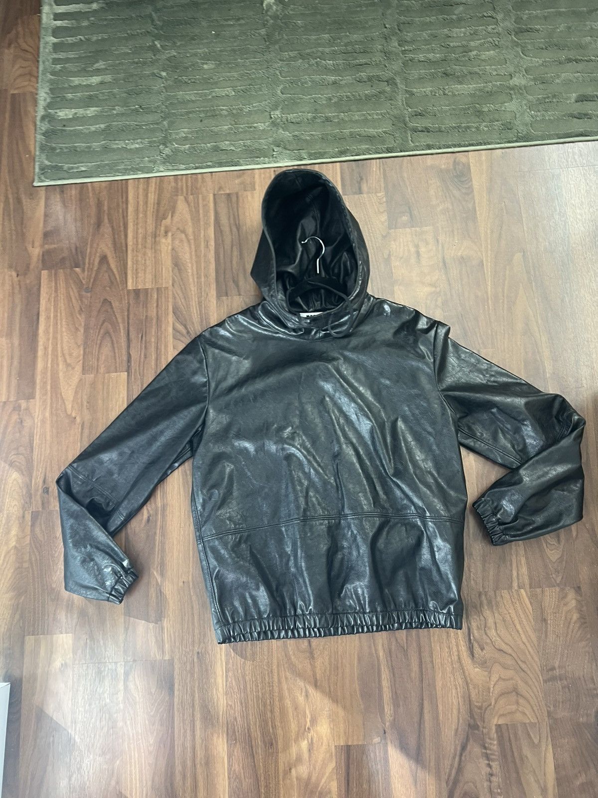 MSGM MSGM Faux leather black hoodie pullover sweatshirt 46 XS Size L / US 10 / IT 46 - 9 Thumbnail