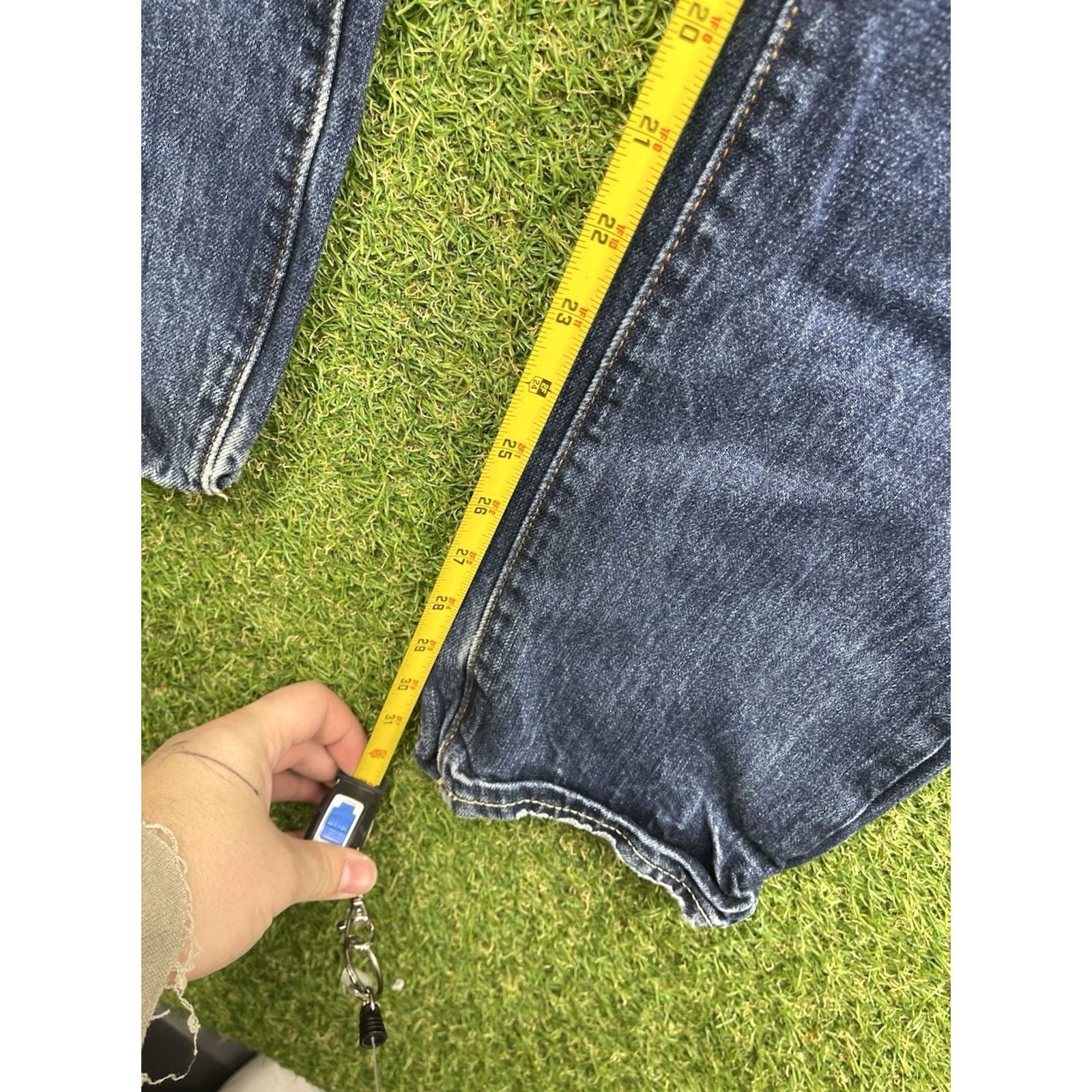 Abercrombie & Fitch Abercrombie & Fitch Jeans Mens 30x32 Skinny Distressed Low Rise Denim Blue 5-Pocket Logo Style Men Jeans Size US 30 / EU 46 - 6 Thumbnail