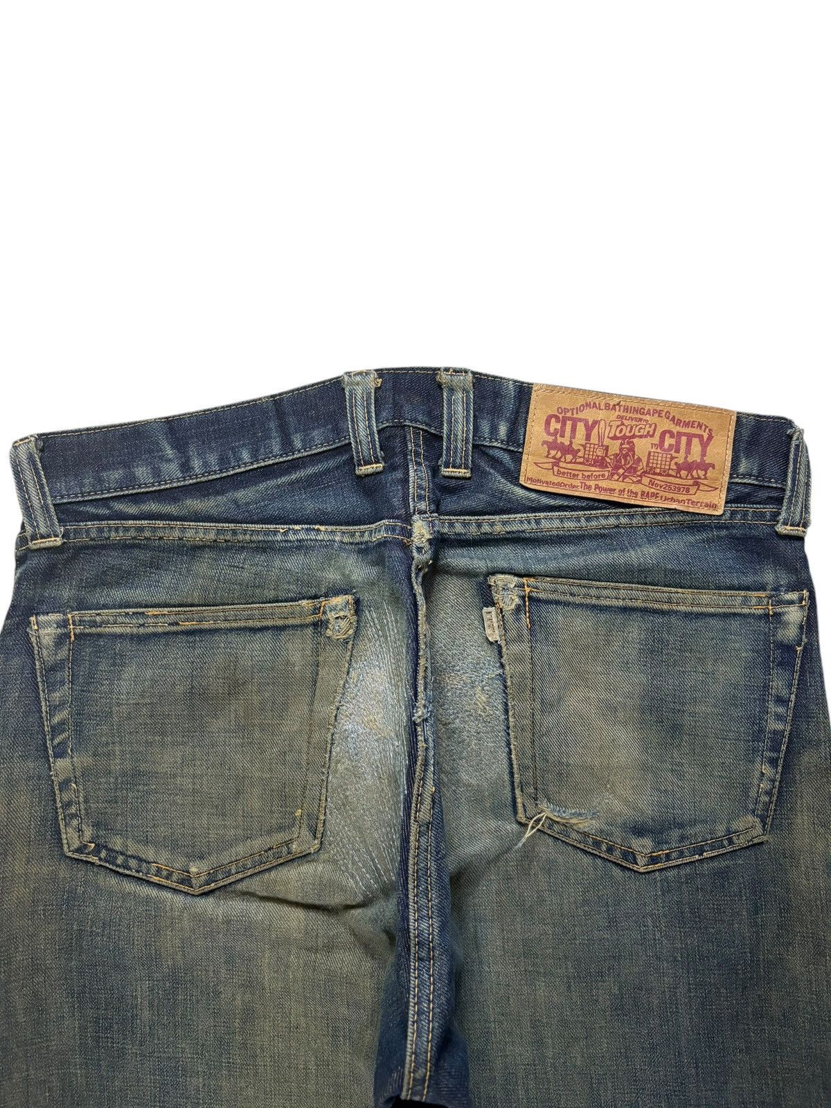 Bape Vintage Japanese Bape Selvedge Sick Mud Wash Baggy Jeans Size US 33 - 9 Thumbnail